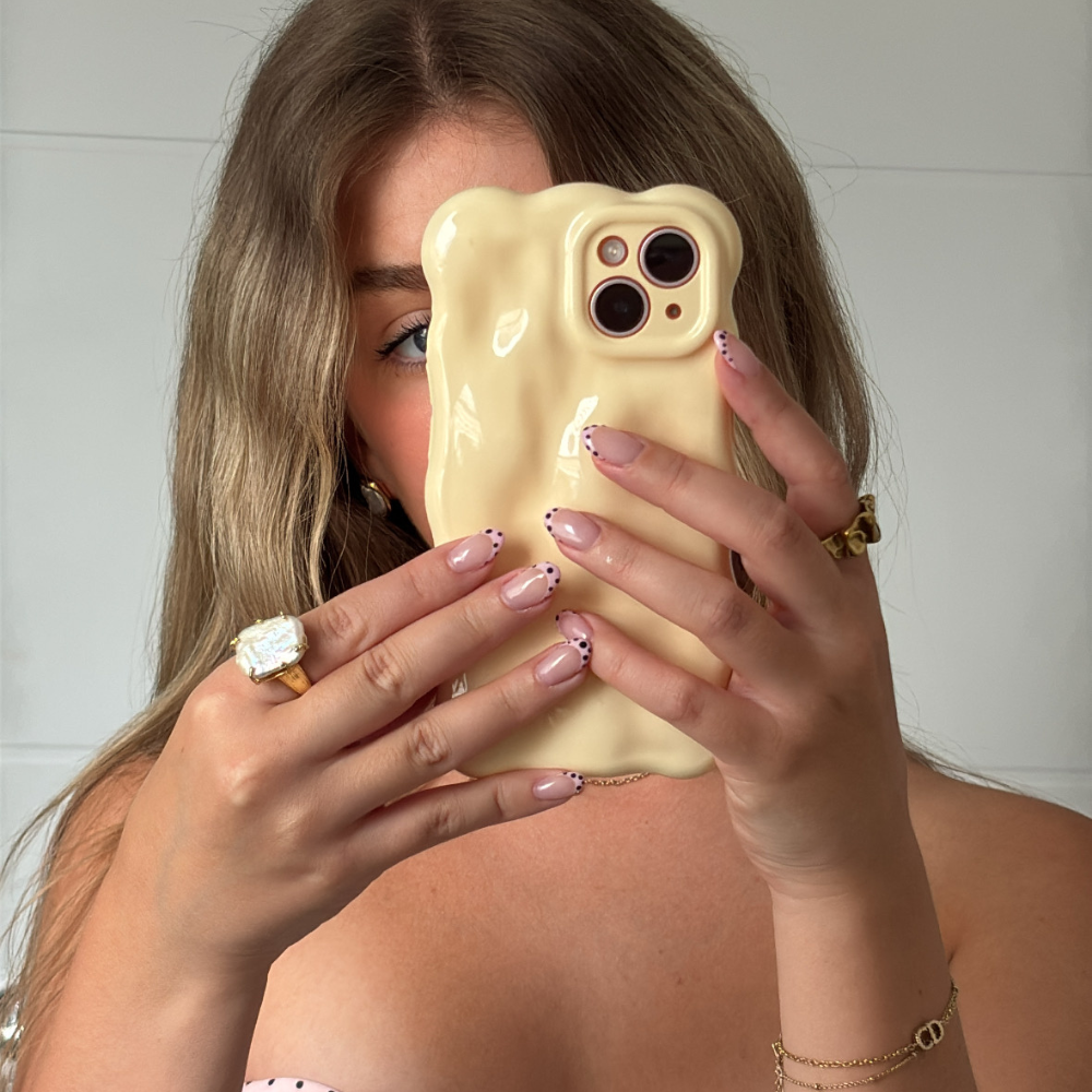 3D Baloncuklu Telefon Kılıfı - Tereyağı Sarısı