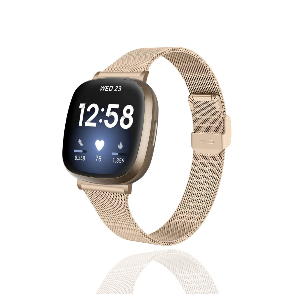 Fitbit Kayışı - İnce Milanese - Altın