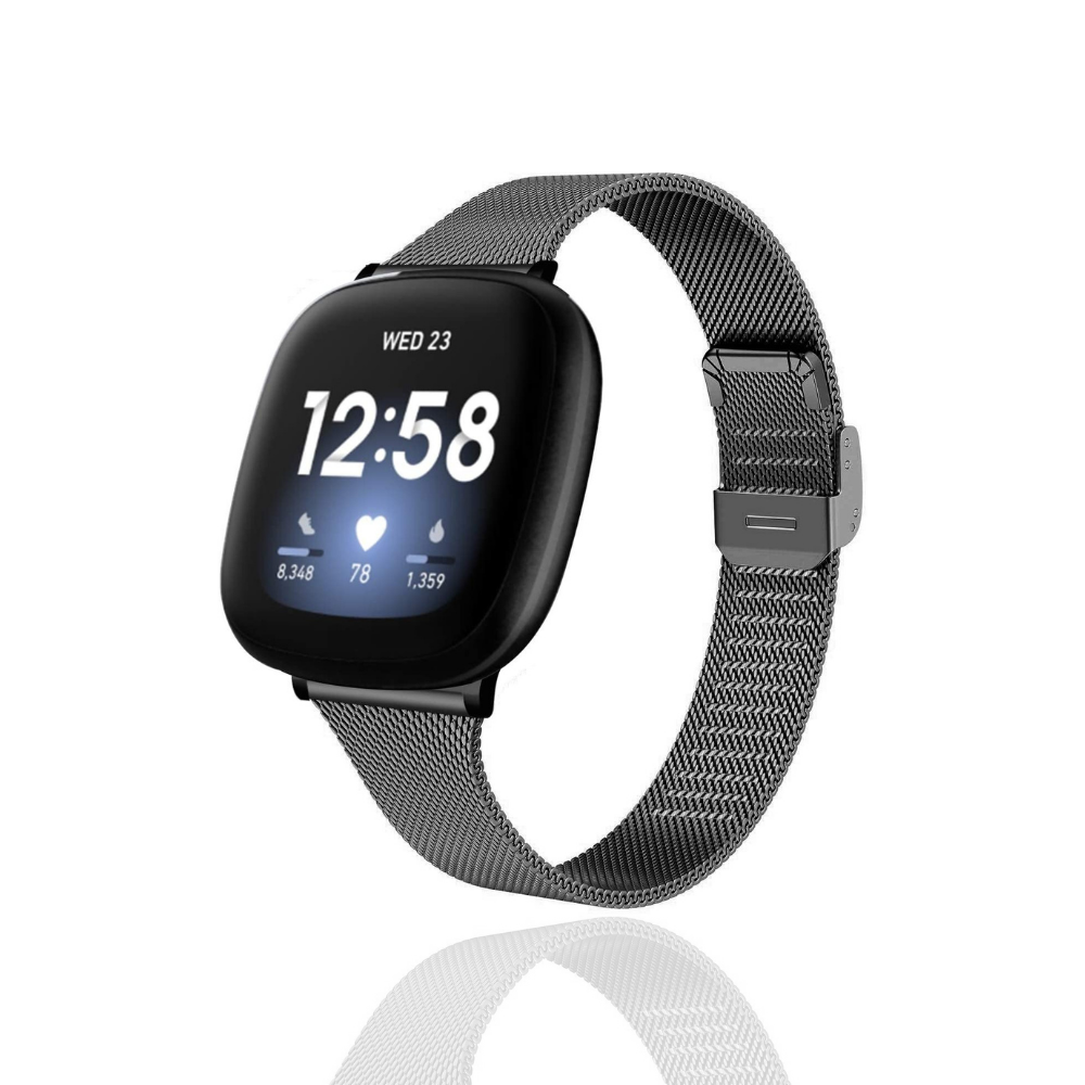 Fitbit Kayışı - İnce Milanese - Siyah