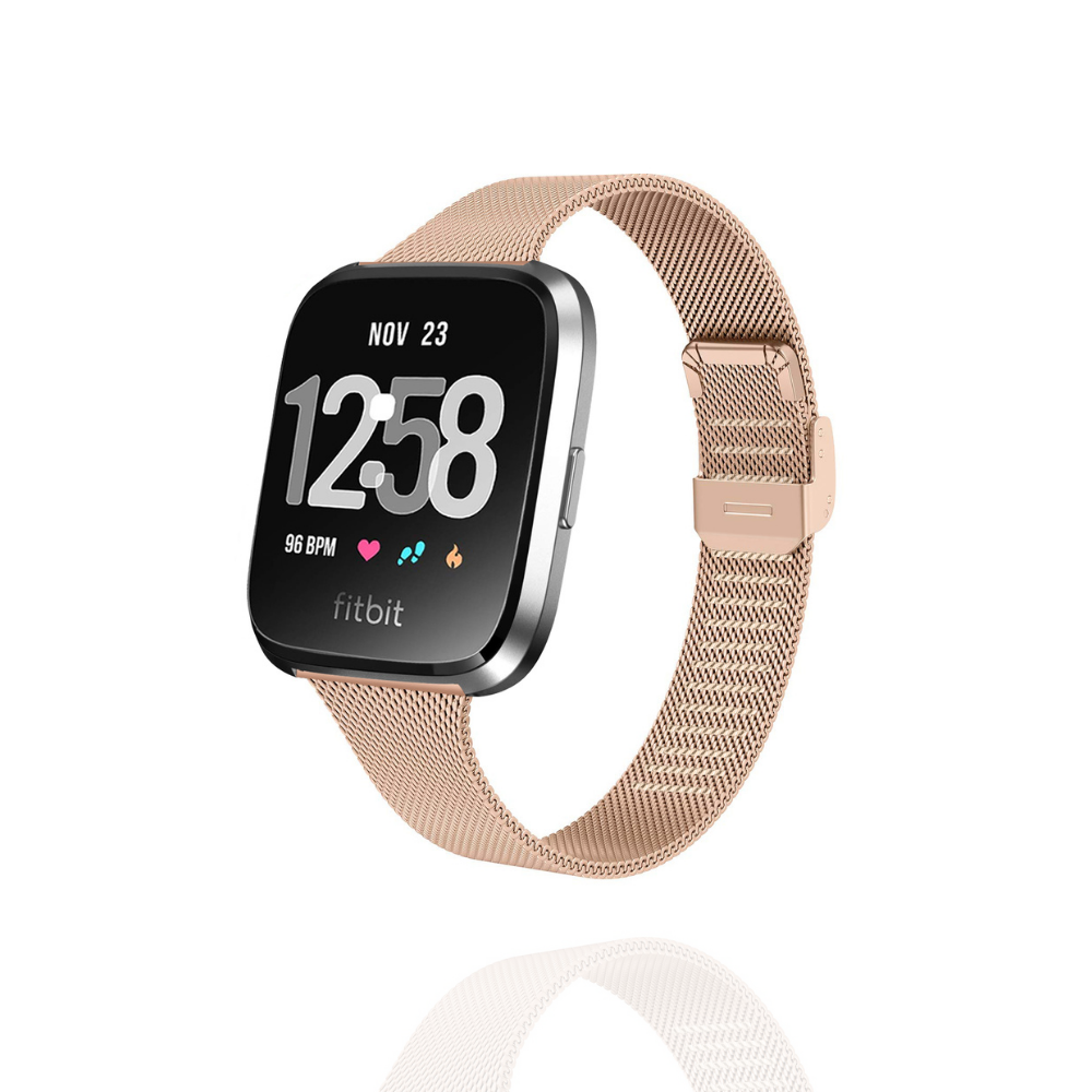 Fitbit Kayışı - İnce Milanese - Gül Altın