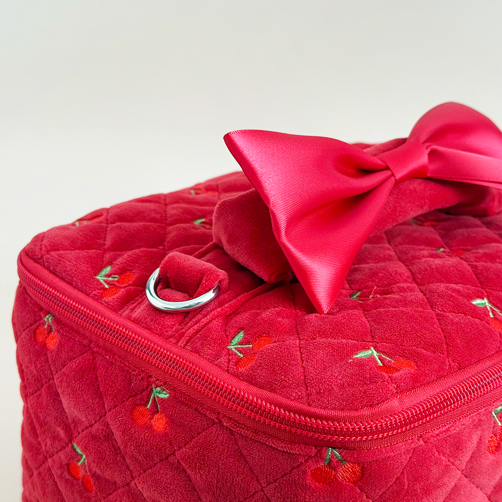 Travel Vanity Case - Cherry Velvet
