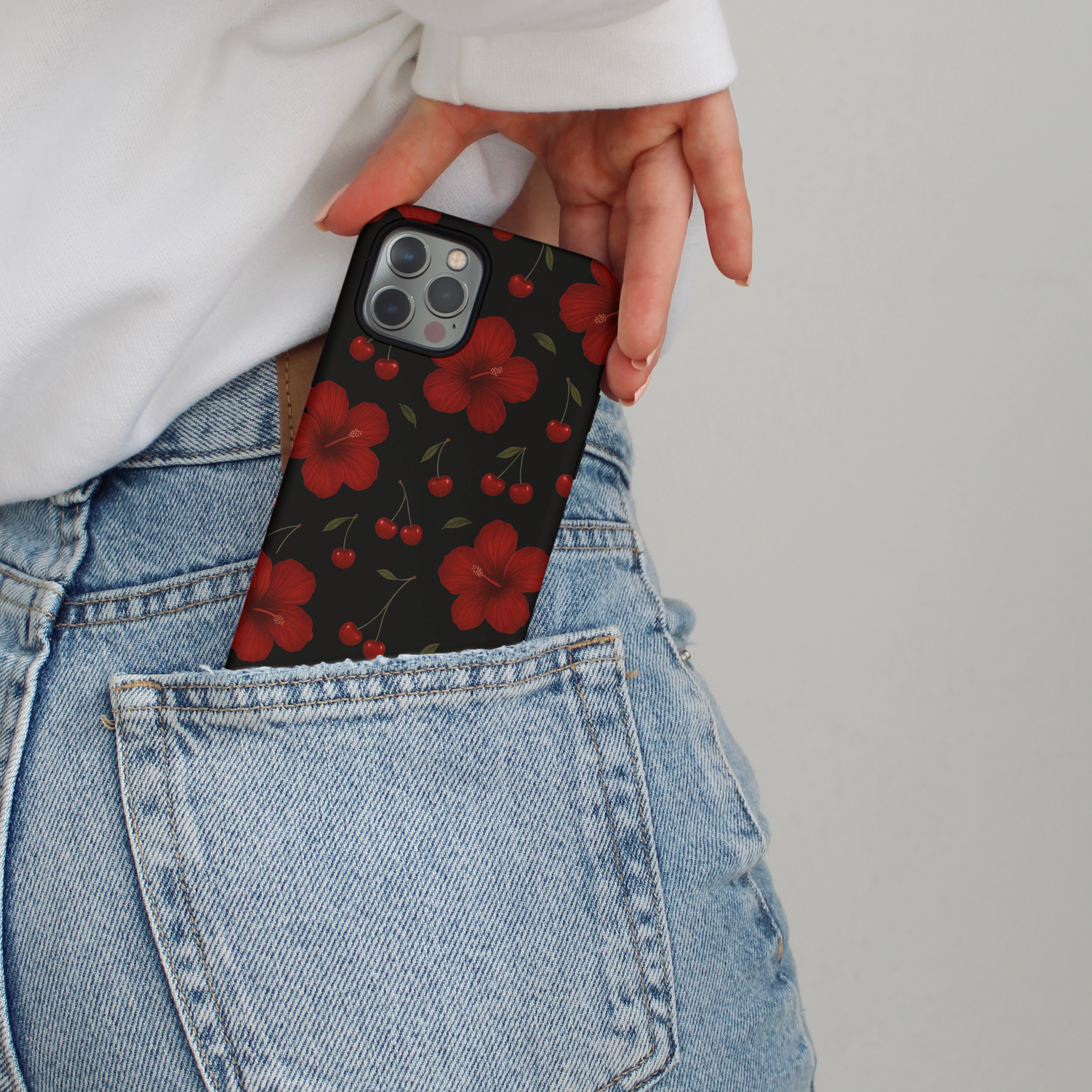 Tough MagSafe® Phone Case - Cherry Hibiscus