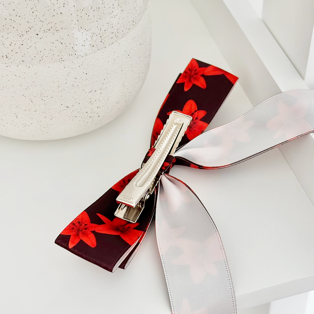 Ribbon Bow Clip - Cinnamon Lily