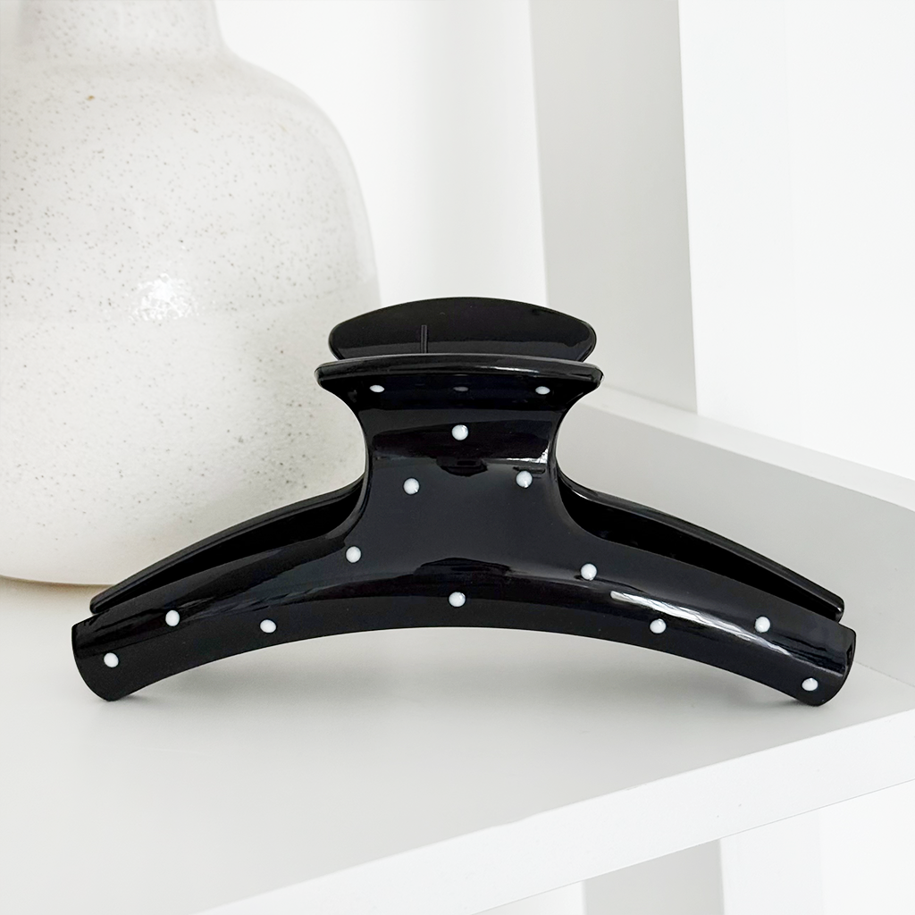 Siyah Puantiyeli Pençe Klipsi