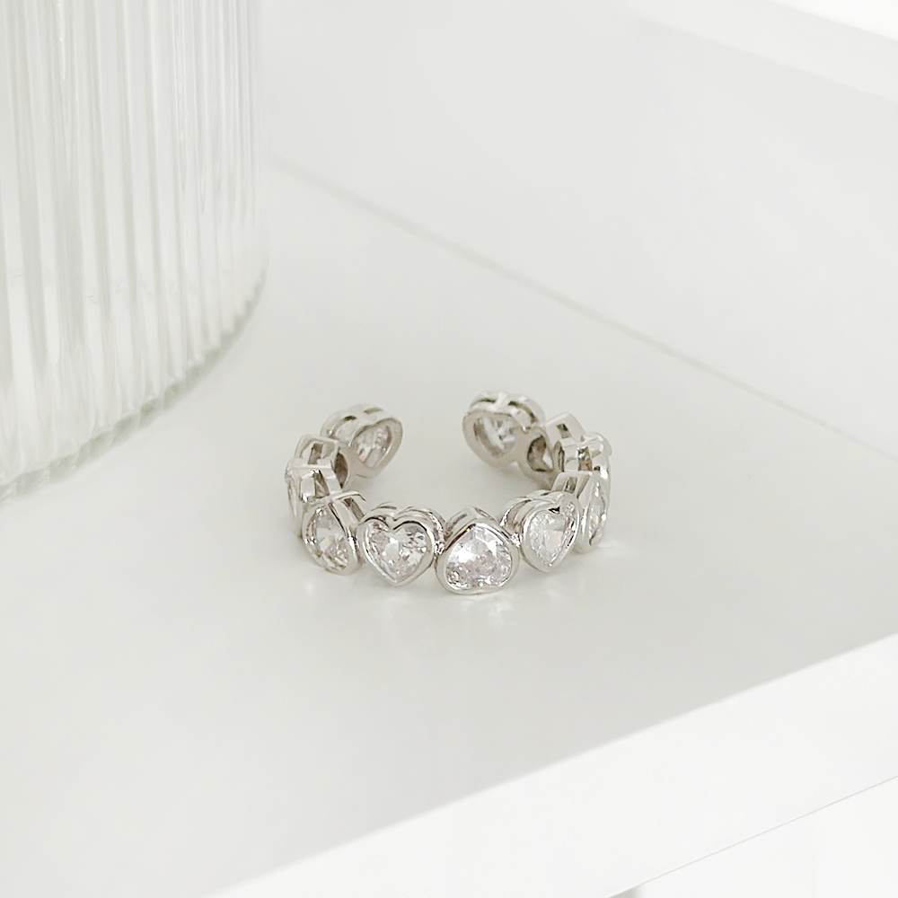 Crystal Heart Ring - Clear