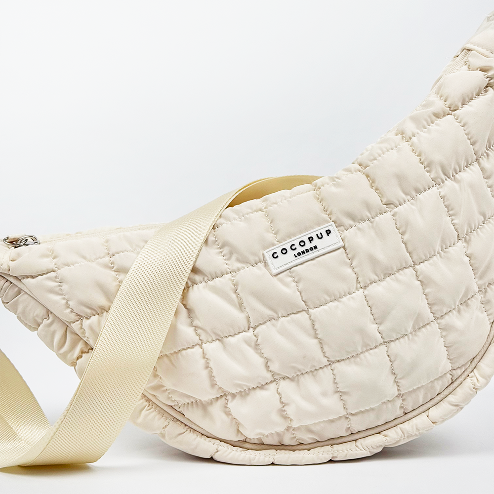 Çapraz Askılı Hilal Şekilli Köpek Gezdirme Çantası Seti - Bulut