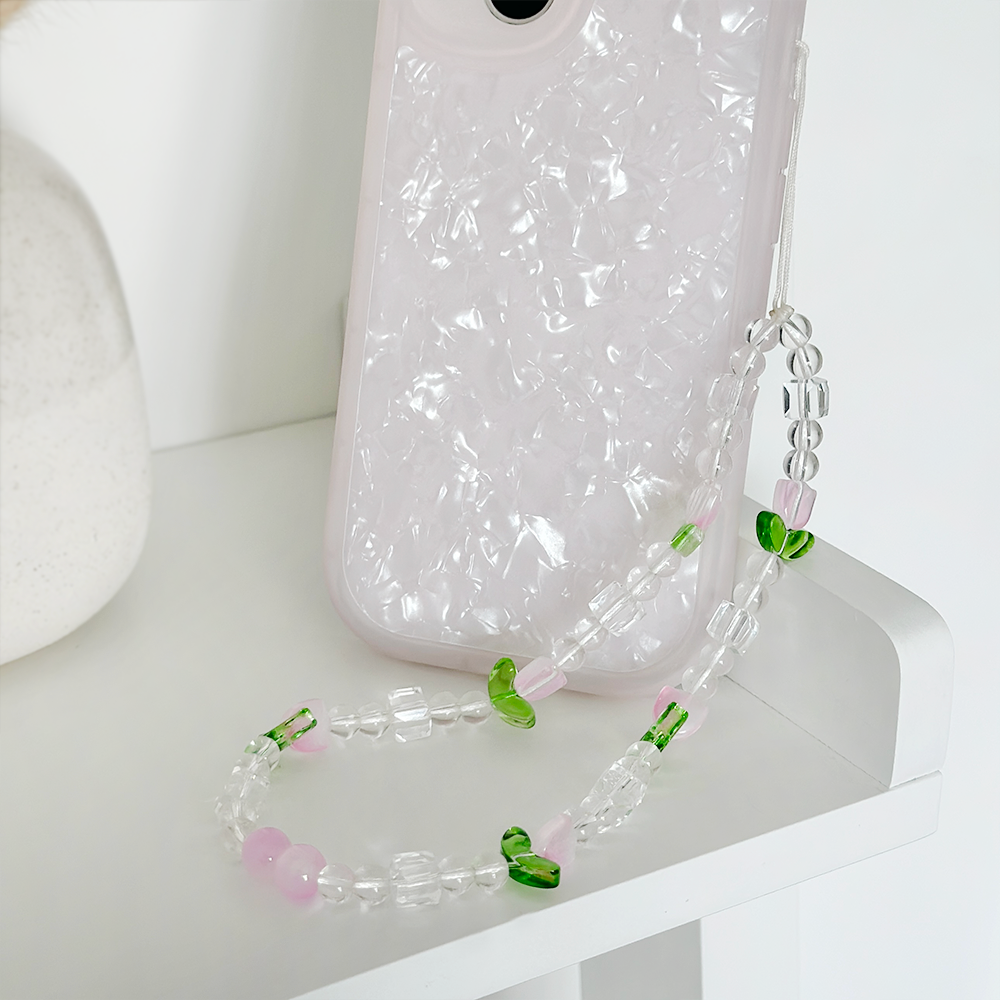 Beaded Phone Strap - Cute Tulips