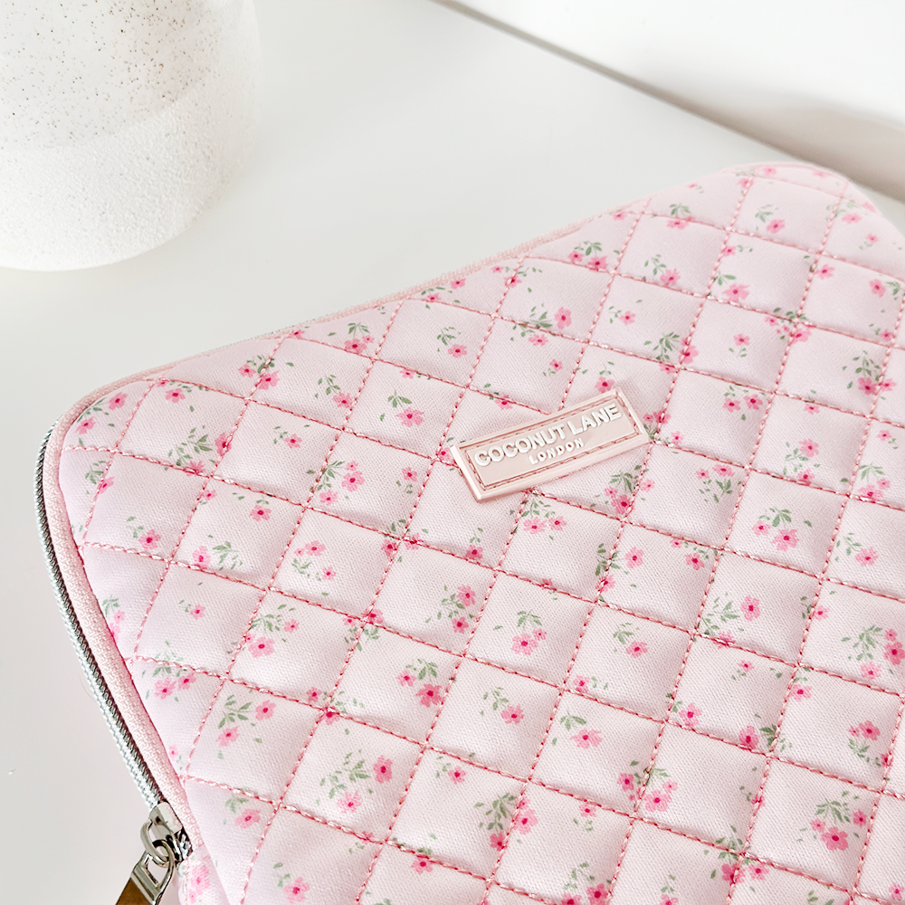 Quilted Ditsy Floral Pink iPad Sleeve