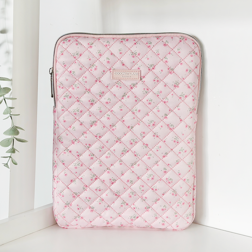 Quilted Ditsy Floral Pink iPad Sleeve