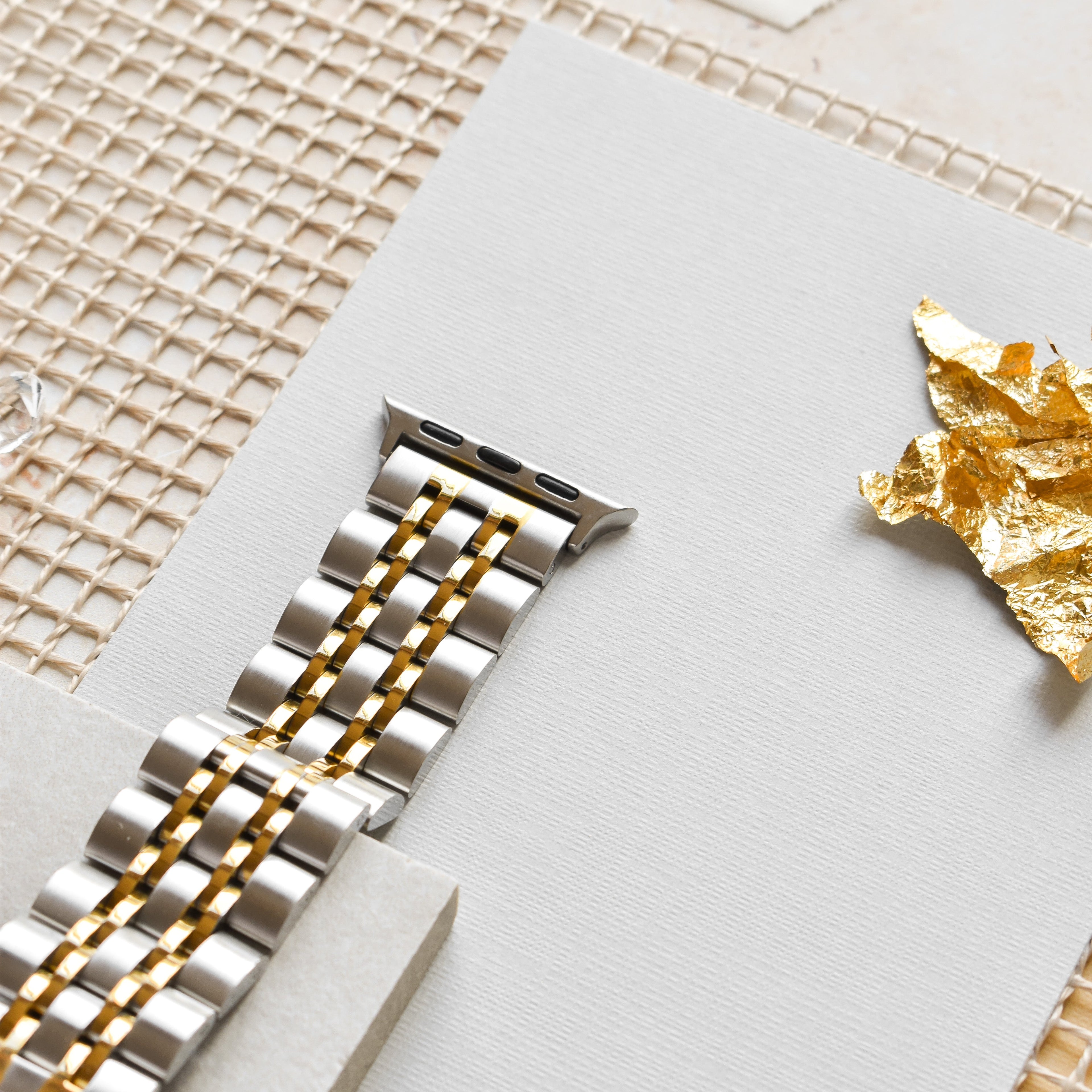 Stainless Steel Apple Watch Strap - Silver & Gold