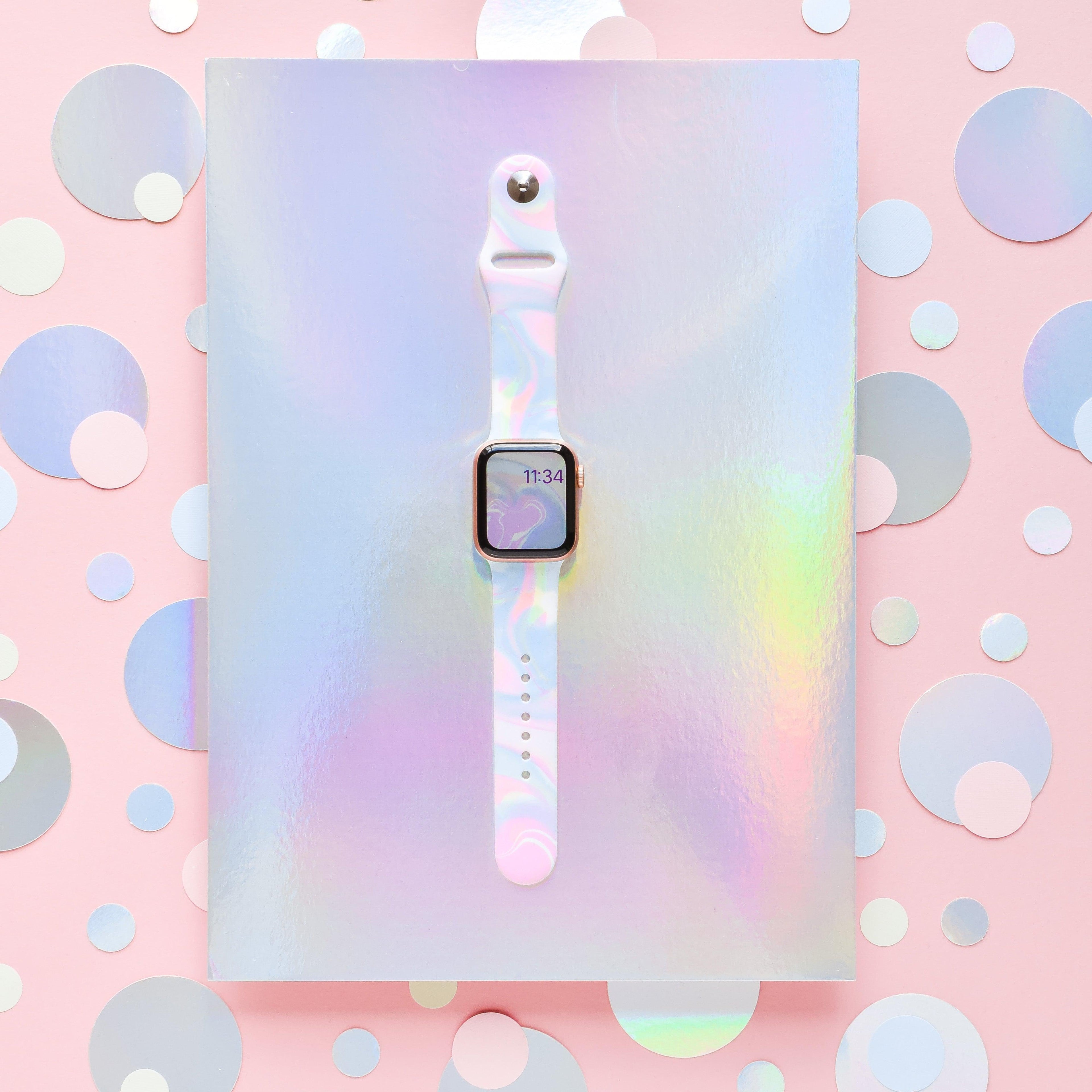 Holografik Baloncuklu Apple Watch Kayışı