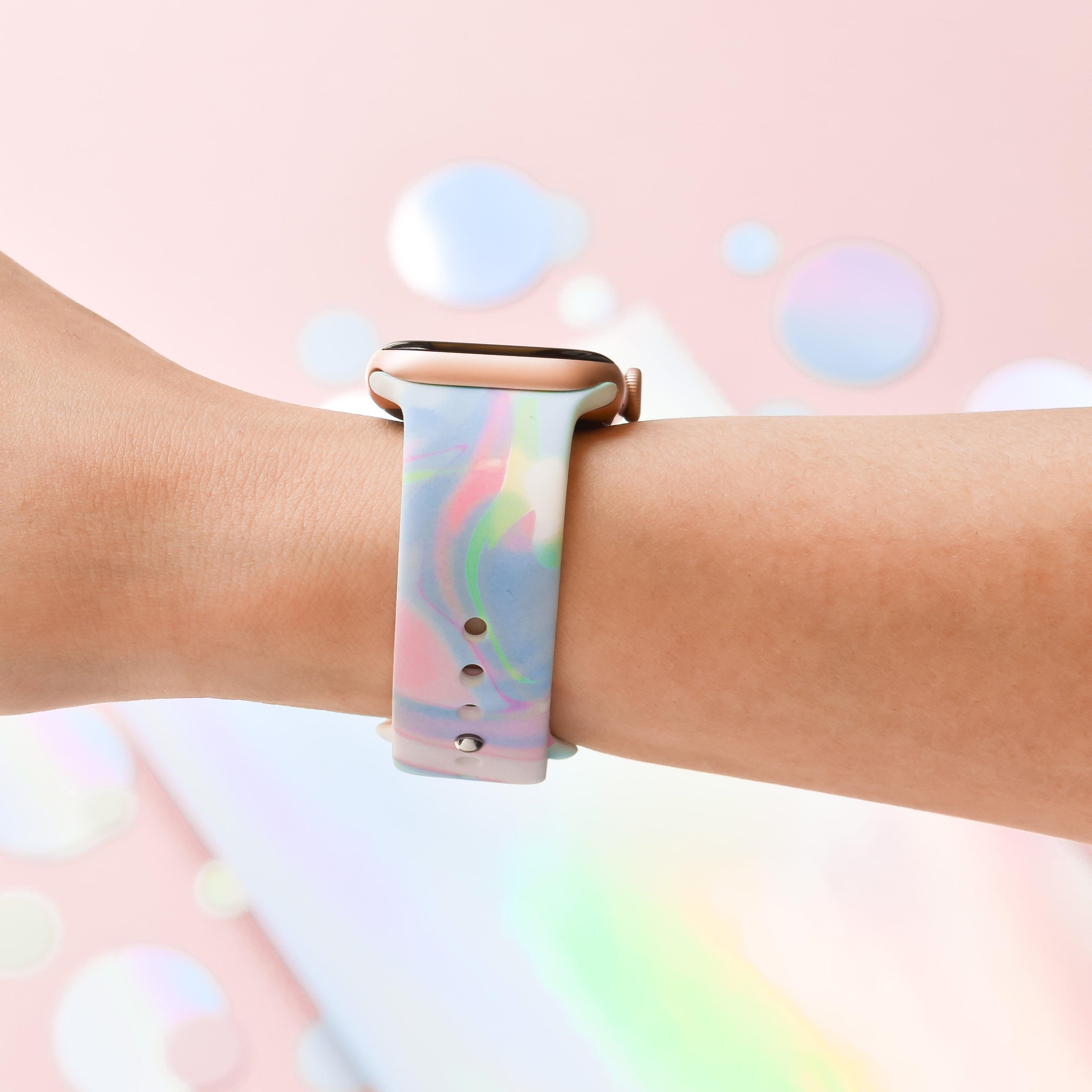 Holografik Baloncuklu Apple Watch Kayışı