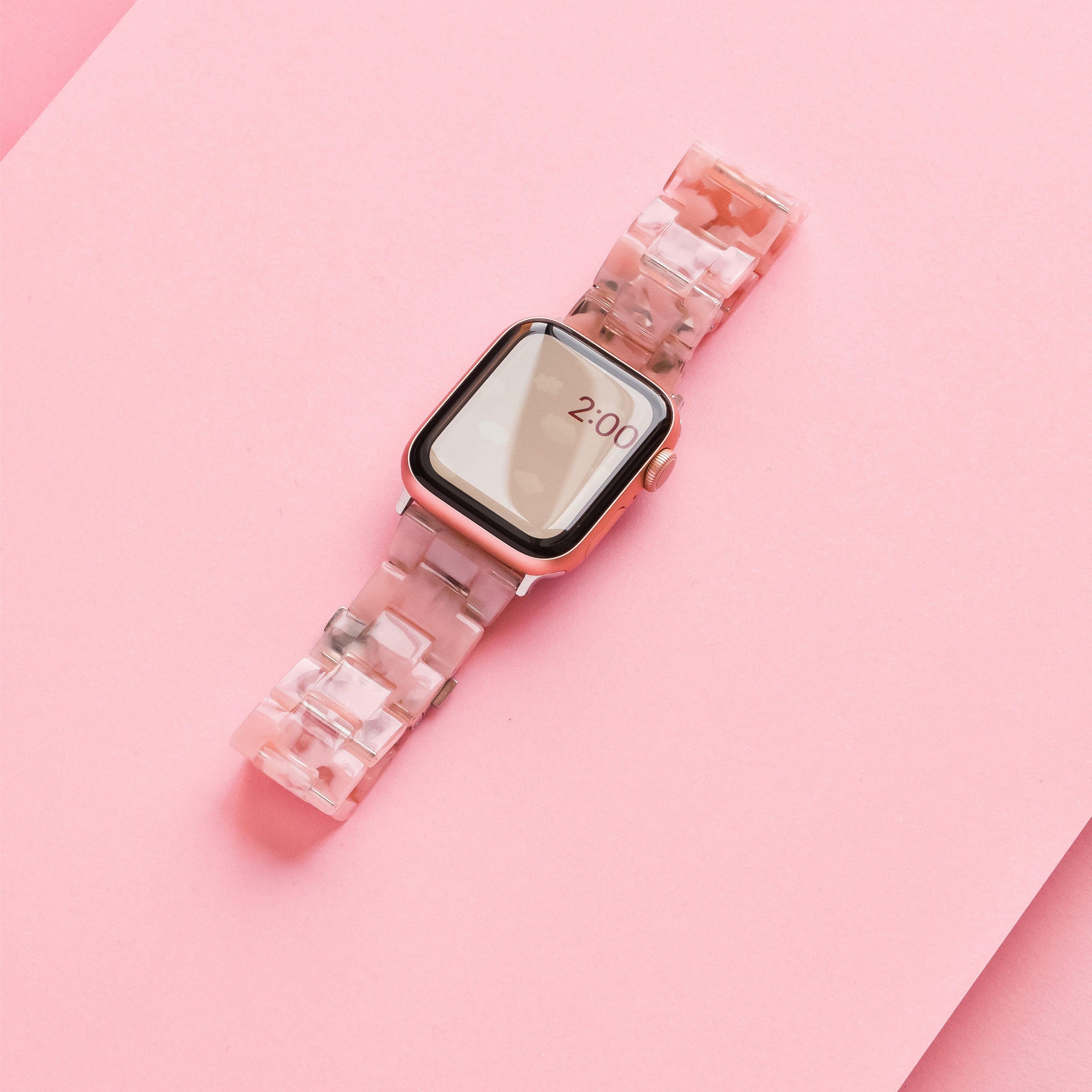 Lüks Pembe Bulutlar Apple Watch Kayışı