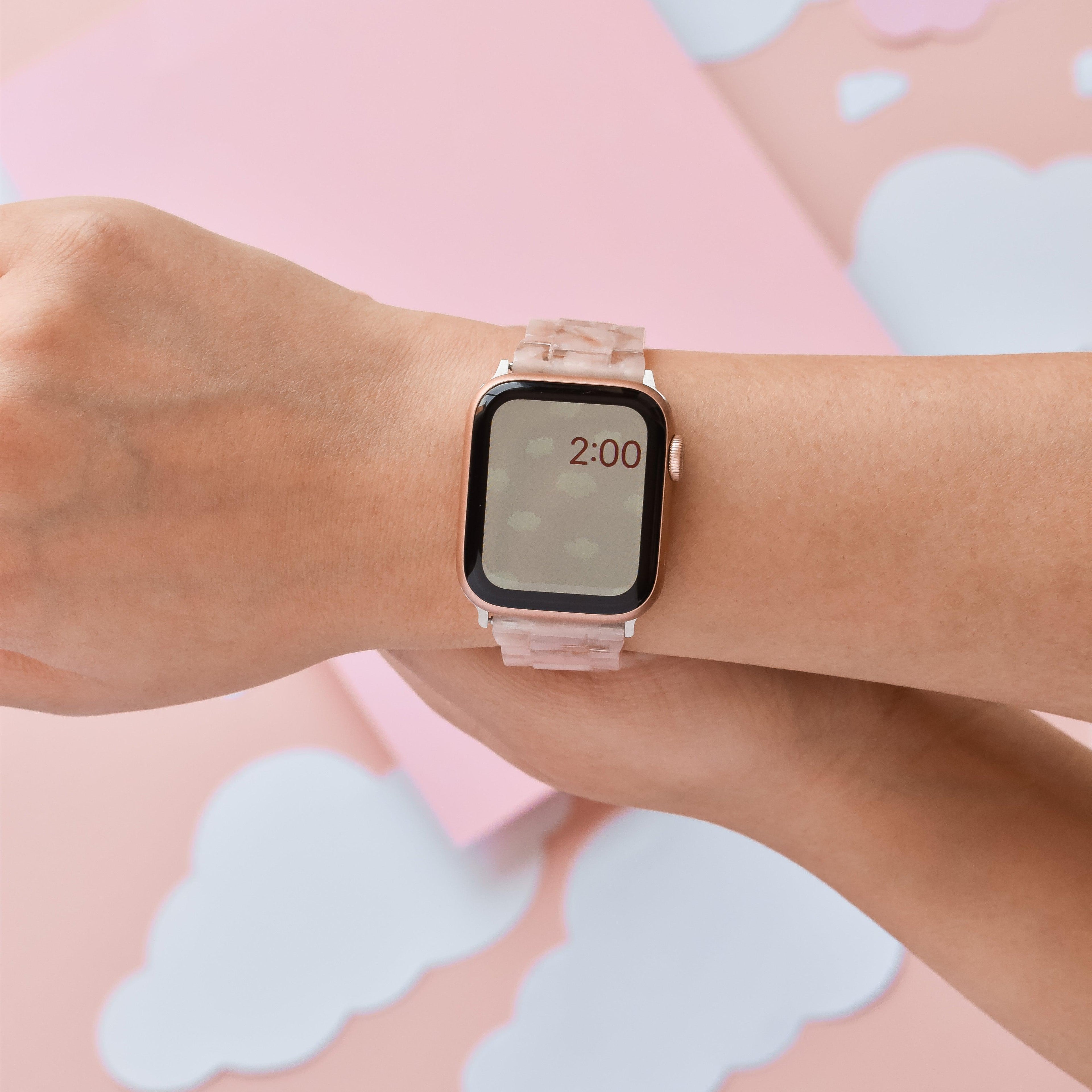 Lüks Pembe Bulutlar Apple Watch Kayışı