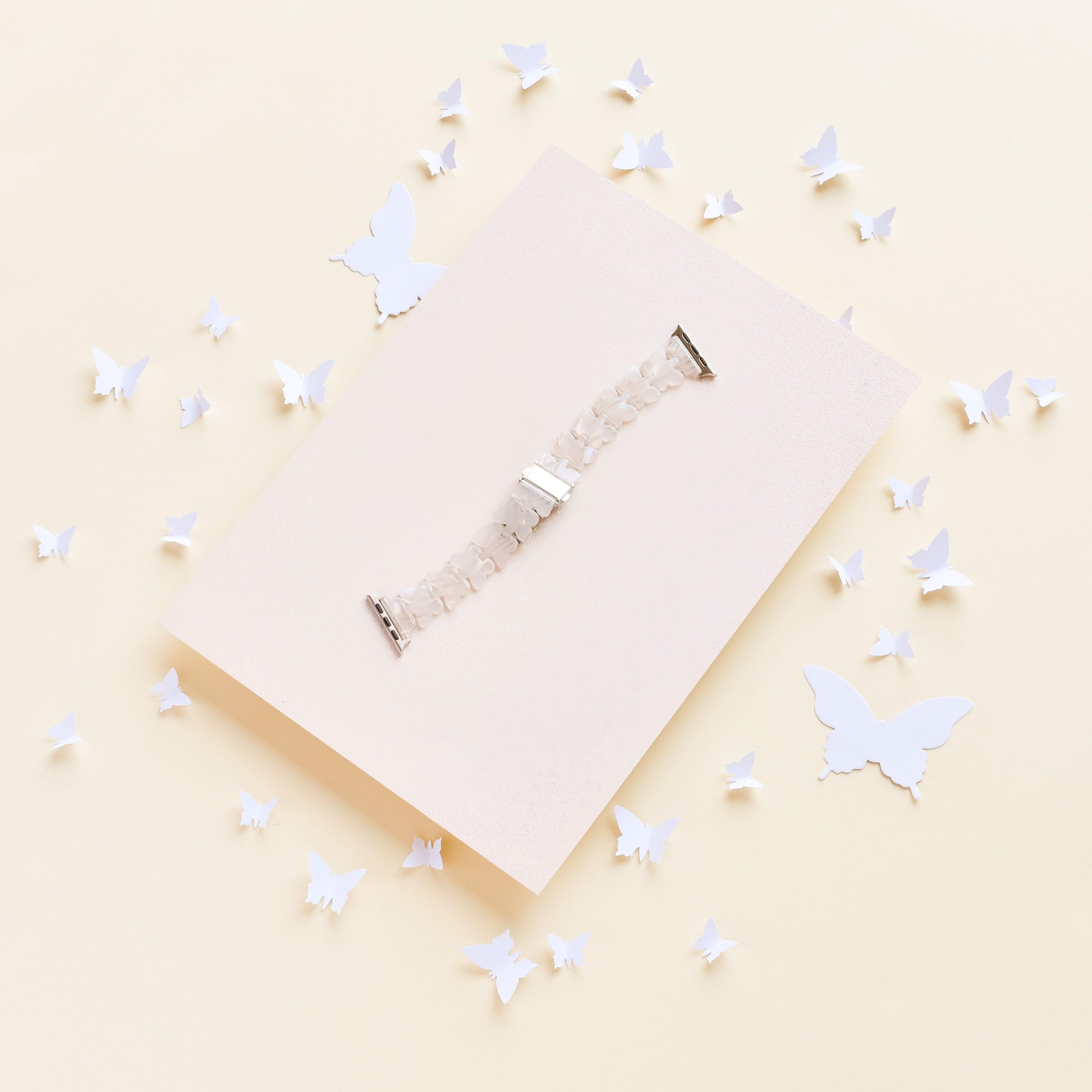 Lüks Holografik Kelebek Desenli Apple Watch Kayışı