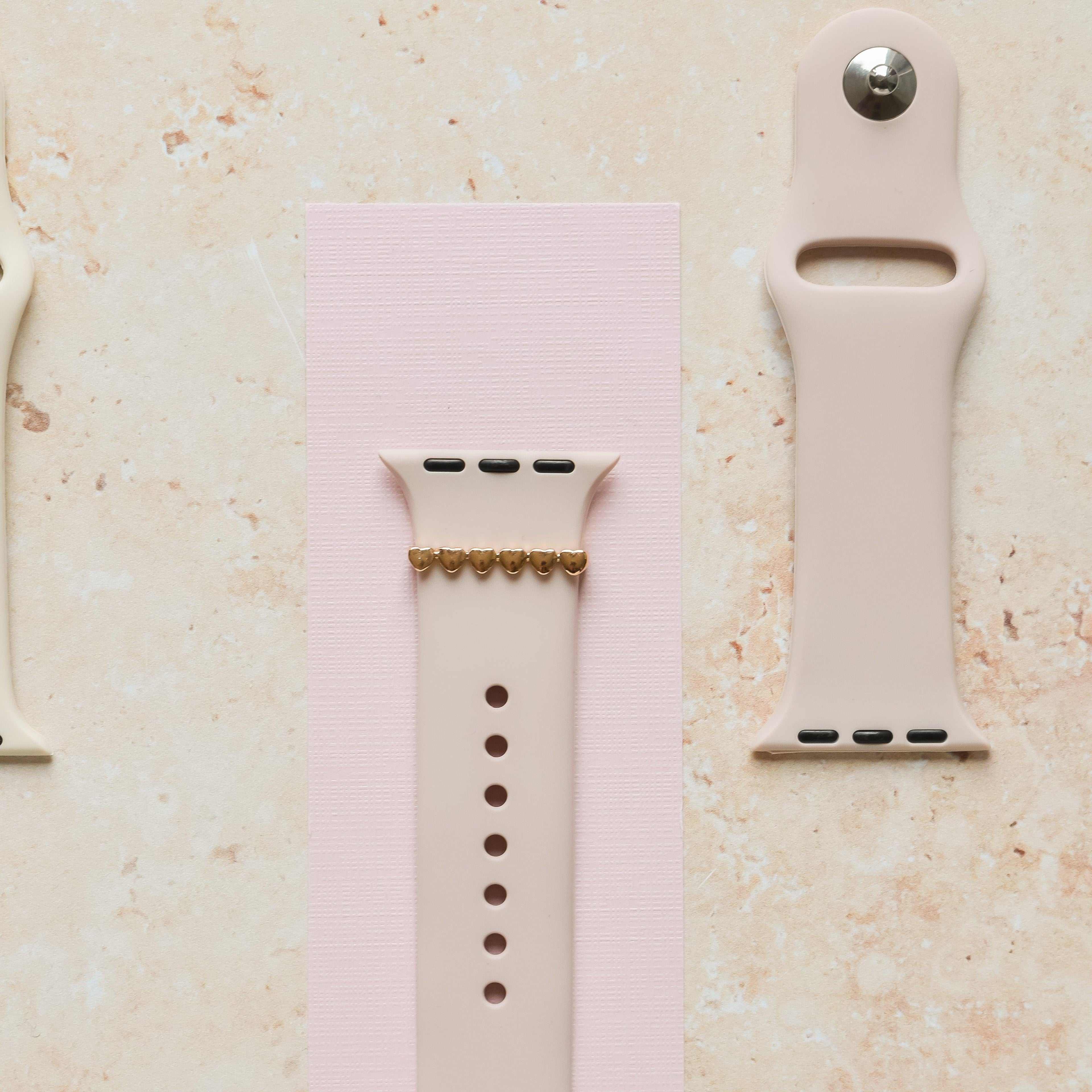 Watch Strap Charm - Gold Hearts