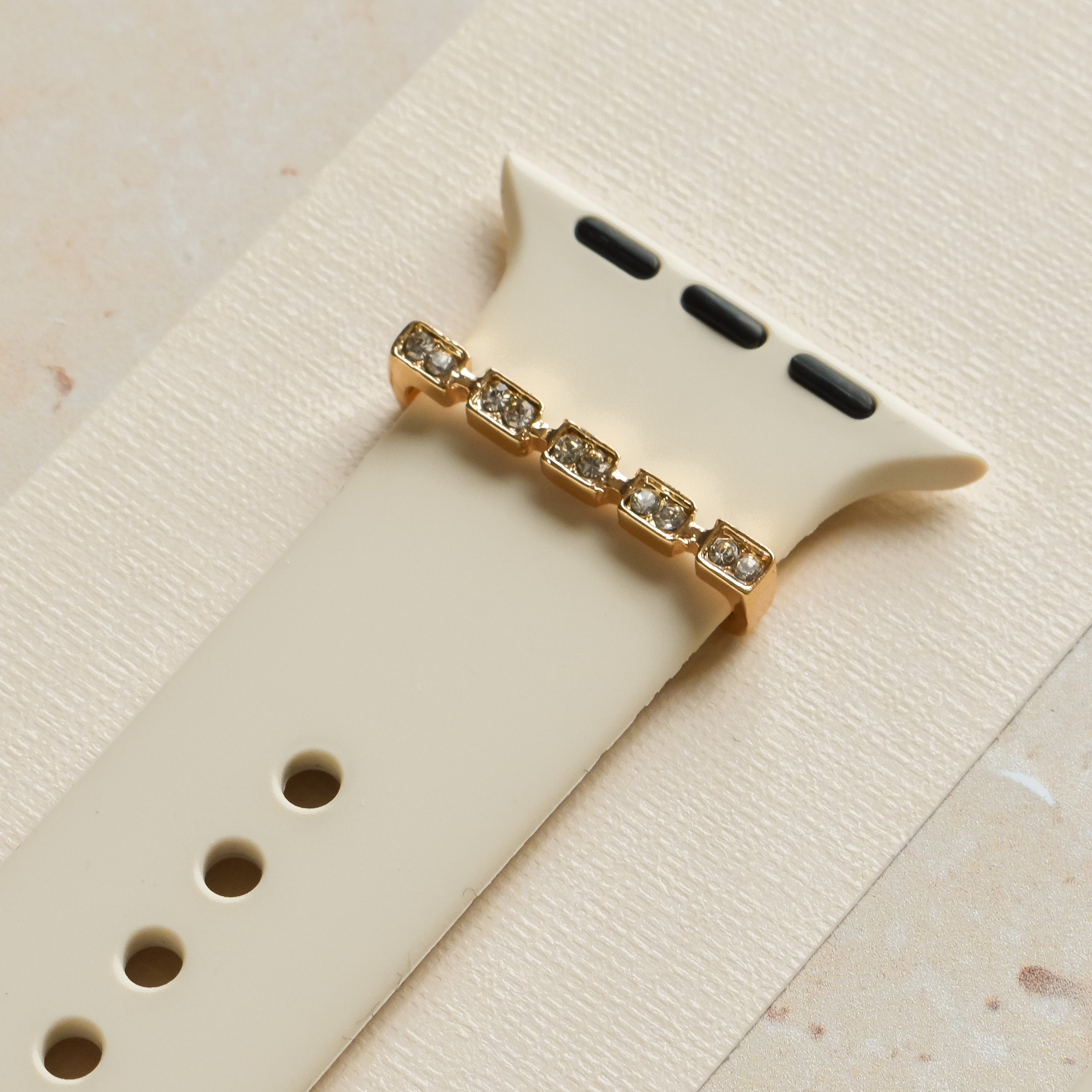 Watch Strap Charm - Gold Diamante Link
