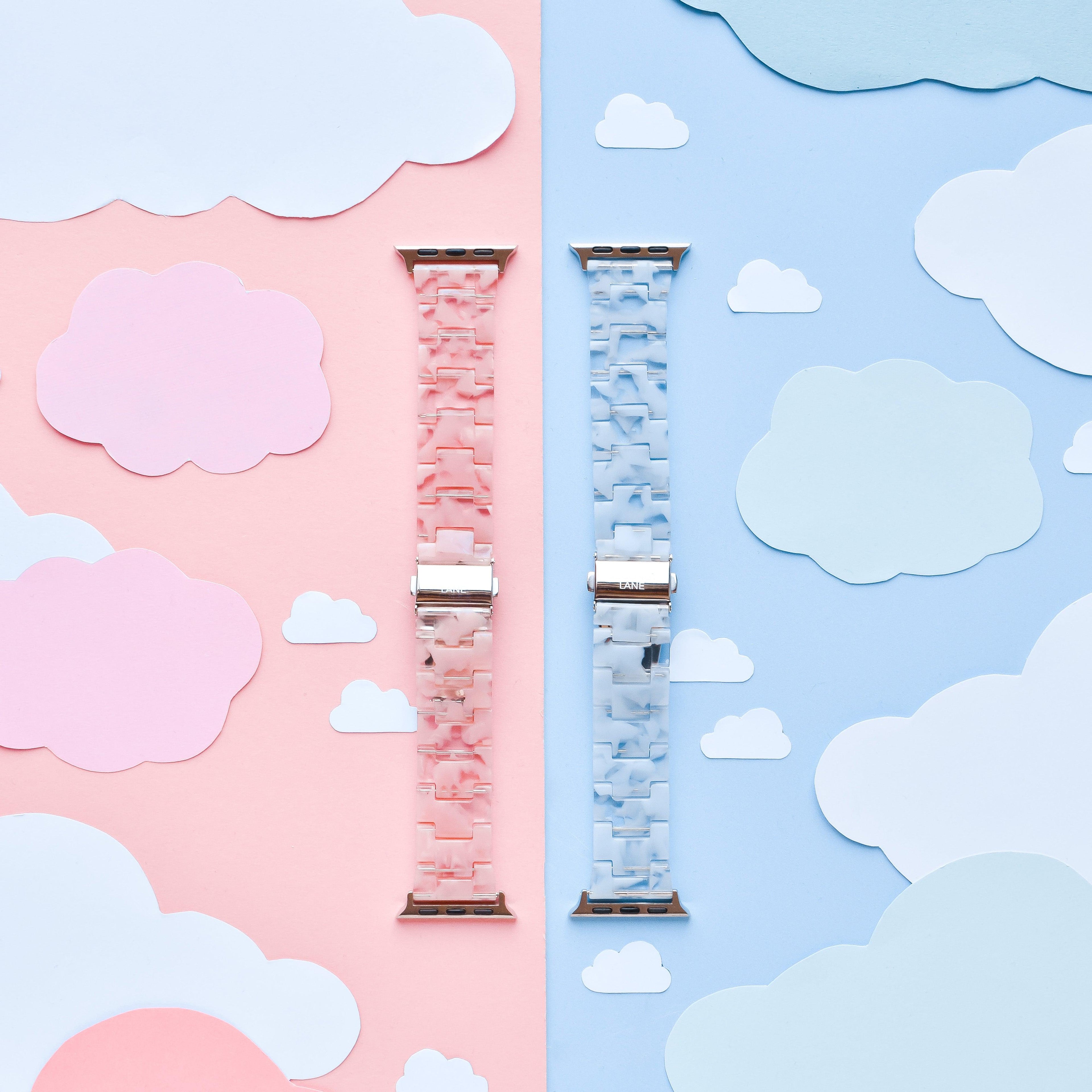 Lüks Pembe Bulutlar Apple Watch Kayışı