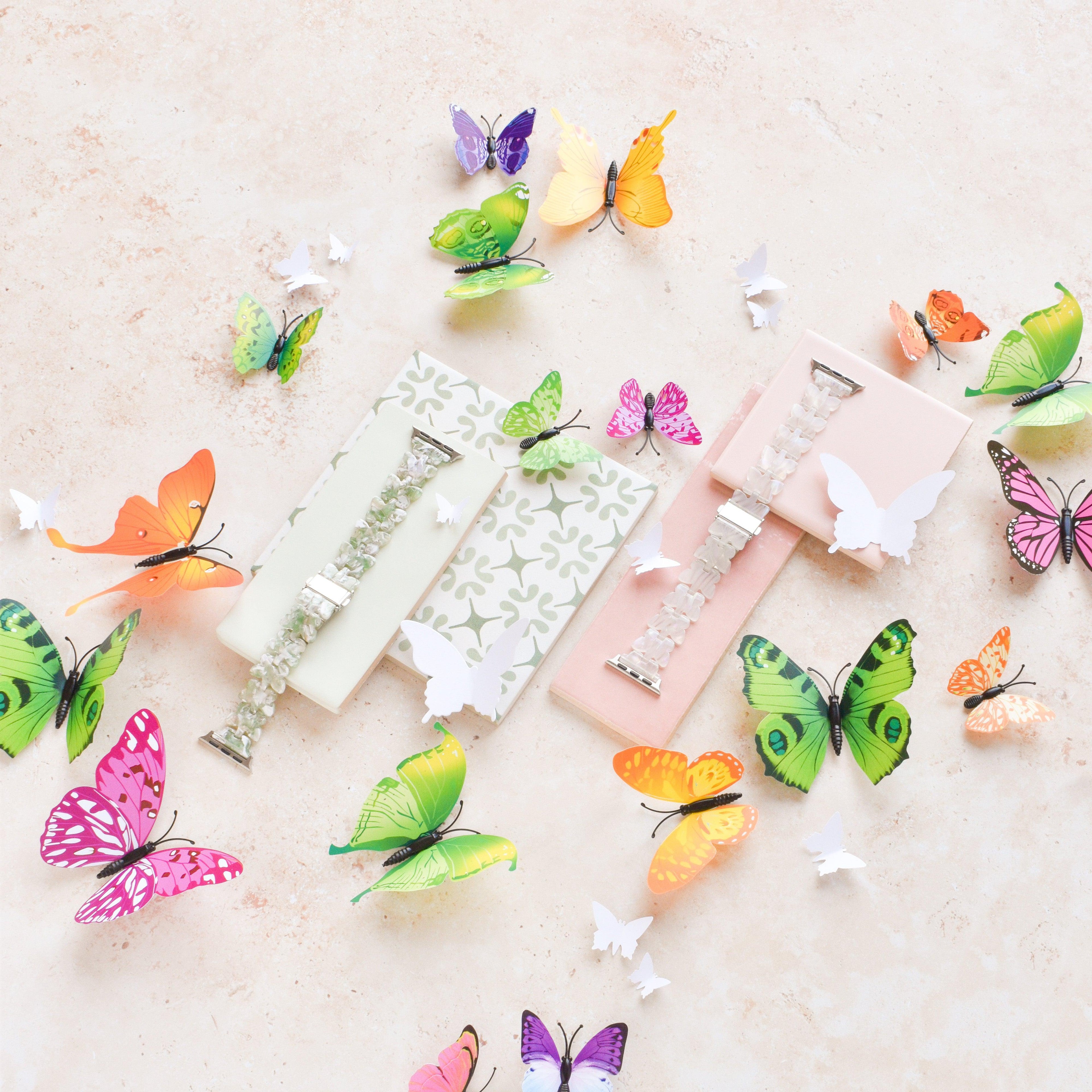 Lüks Holografik Kelebek Desenli Apple Watch Kayışı