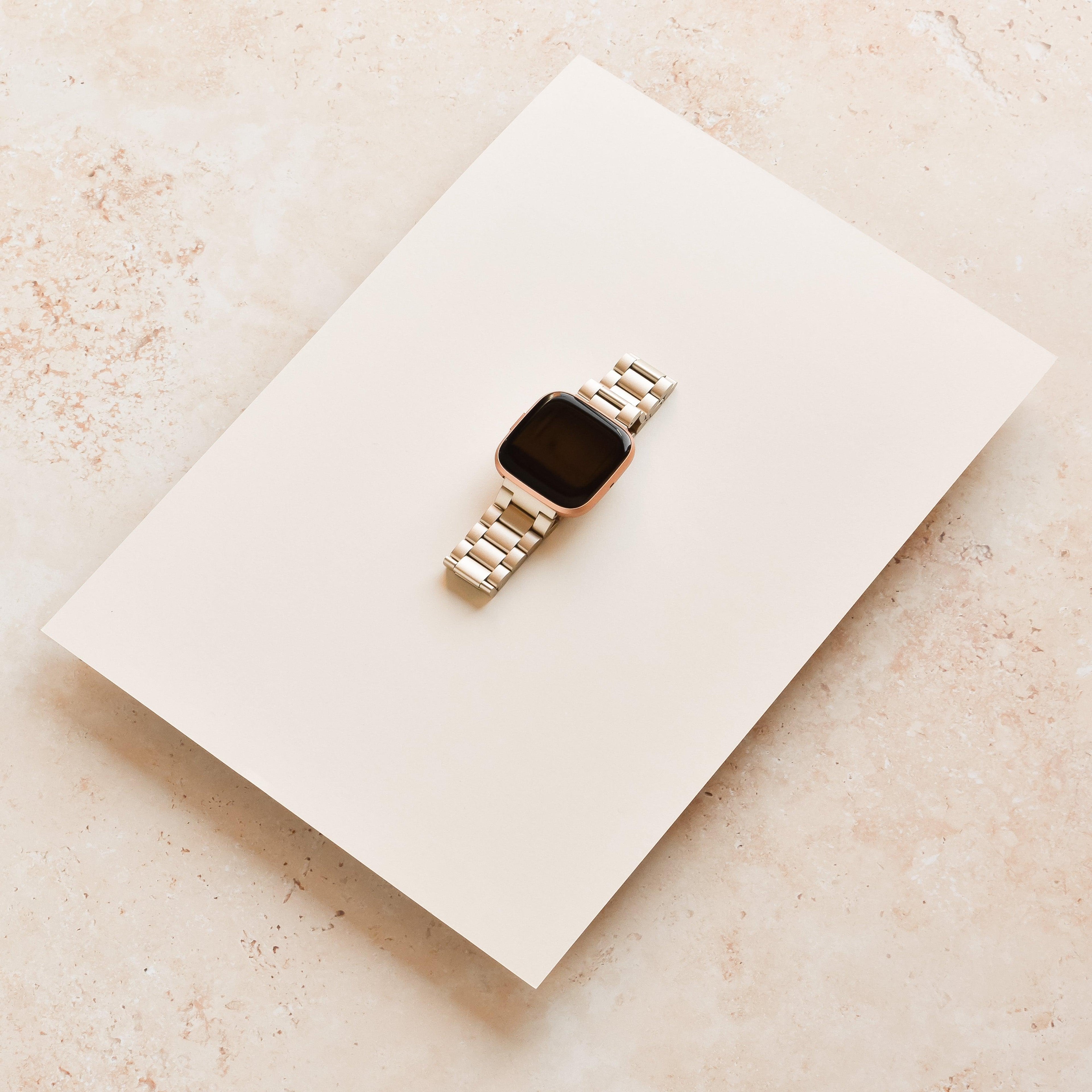 Fitbit Kayışı - Paslanmaz Çelik - Altın