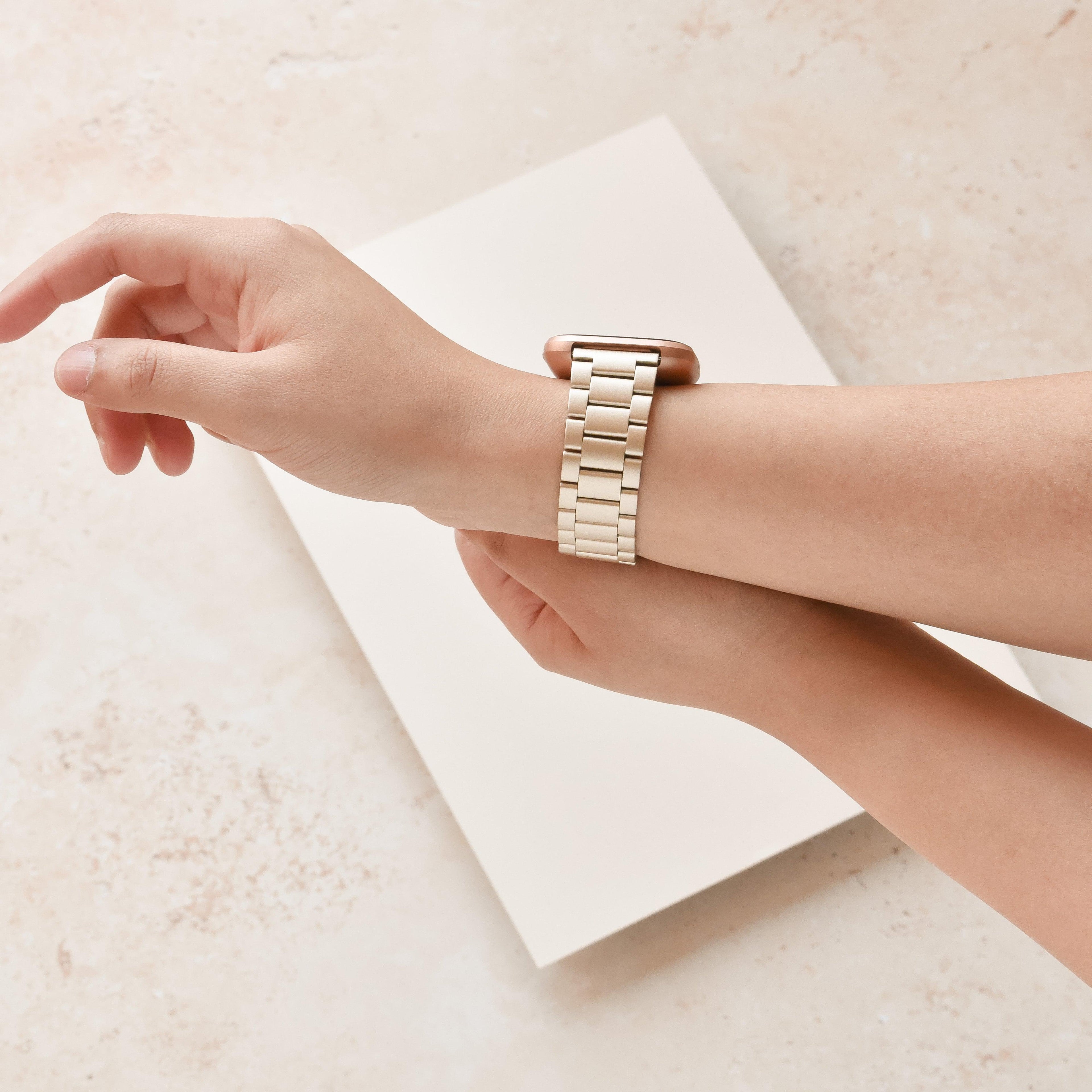 Fitbit Kayışı - Paslanmaz Çelik - Altın