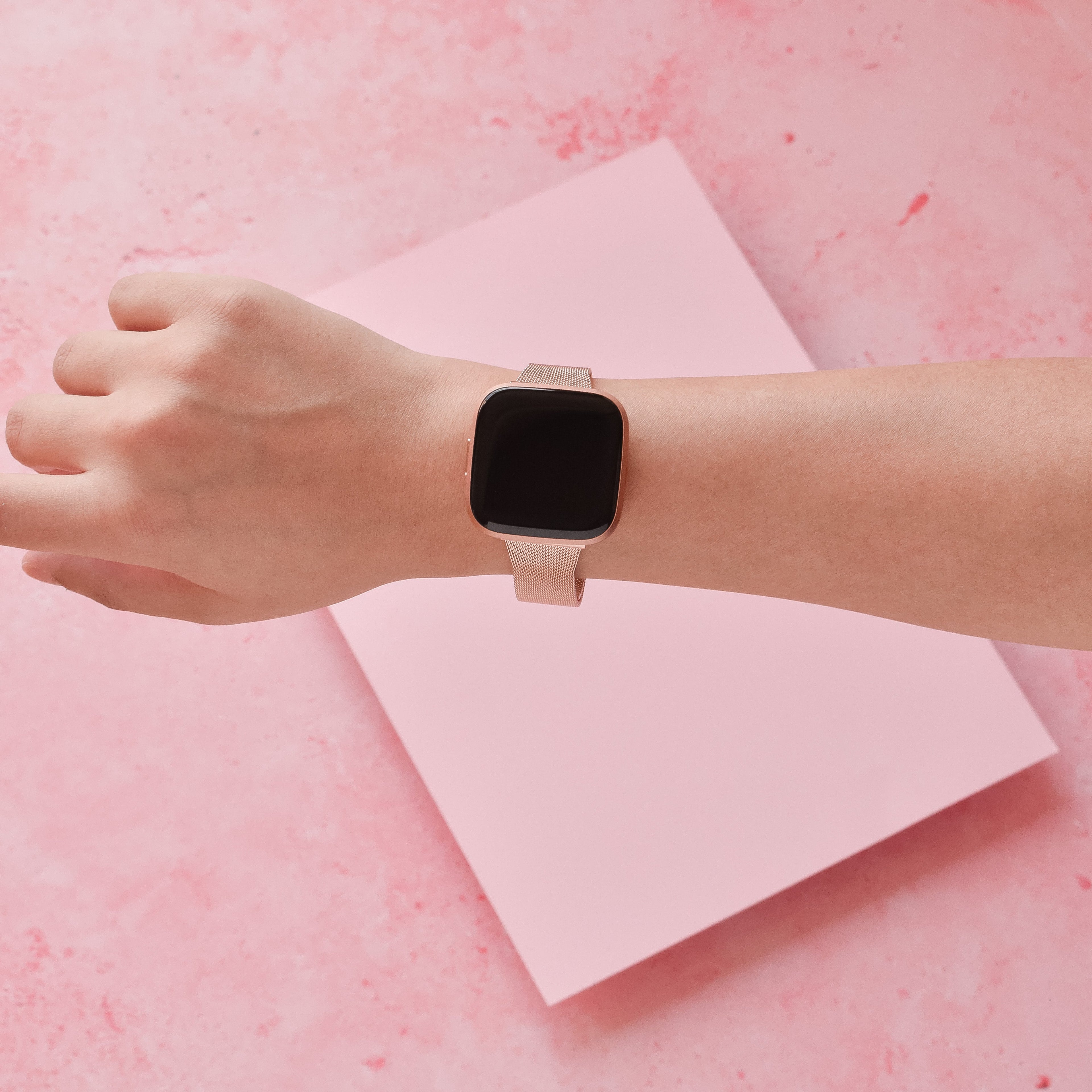 Fitbit Kayışı - İnce Milanese - Gül Altın