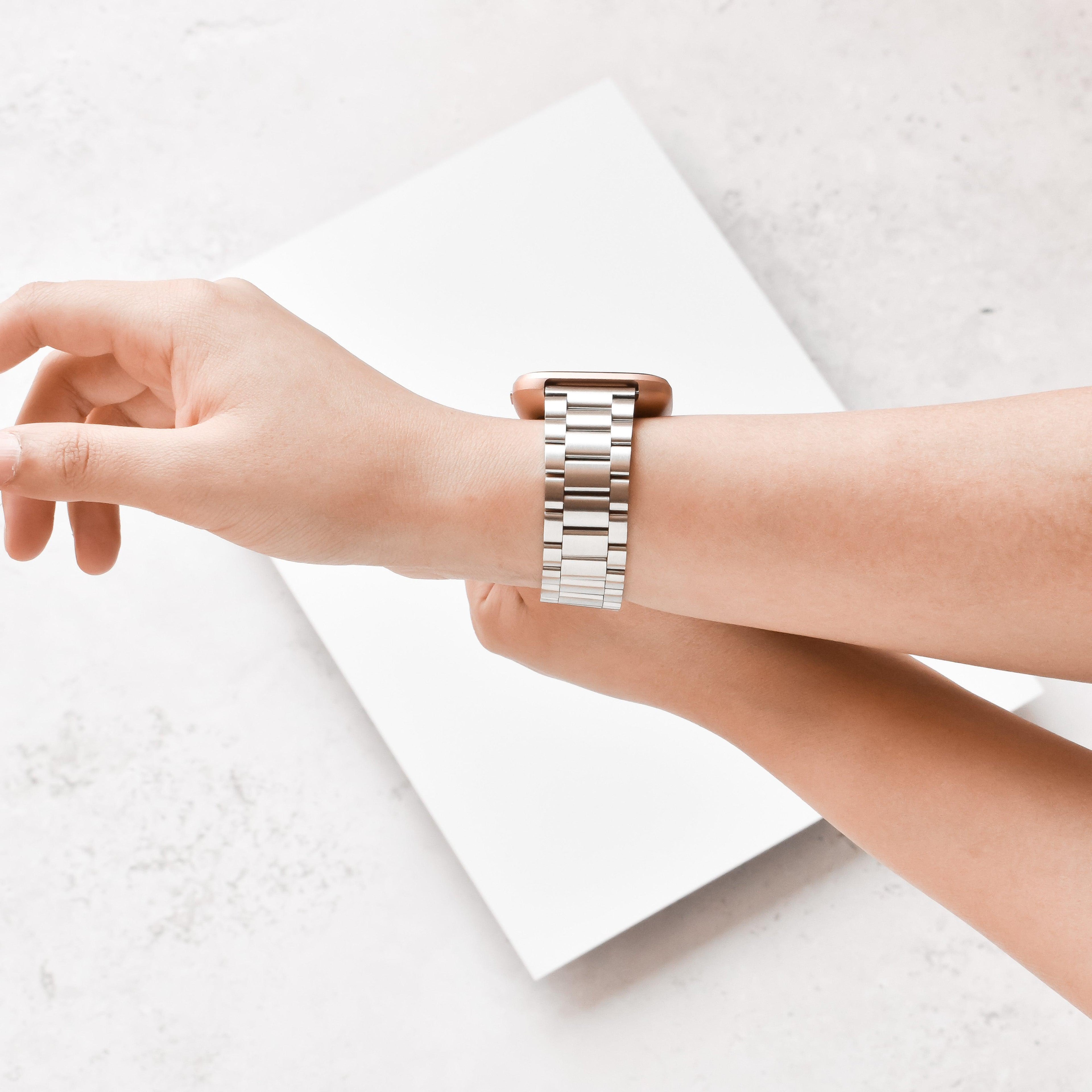 Fitbit Kayışı - Paslanmaz Çelik - Gümüş 