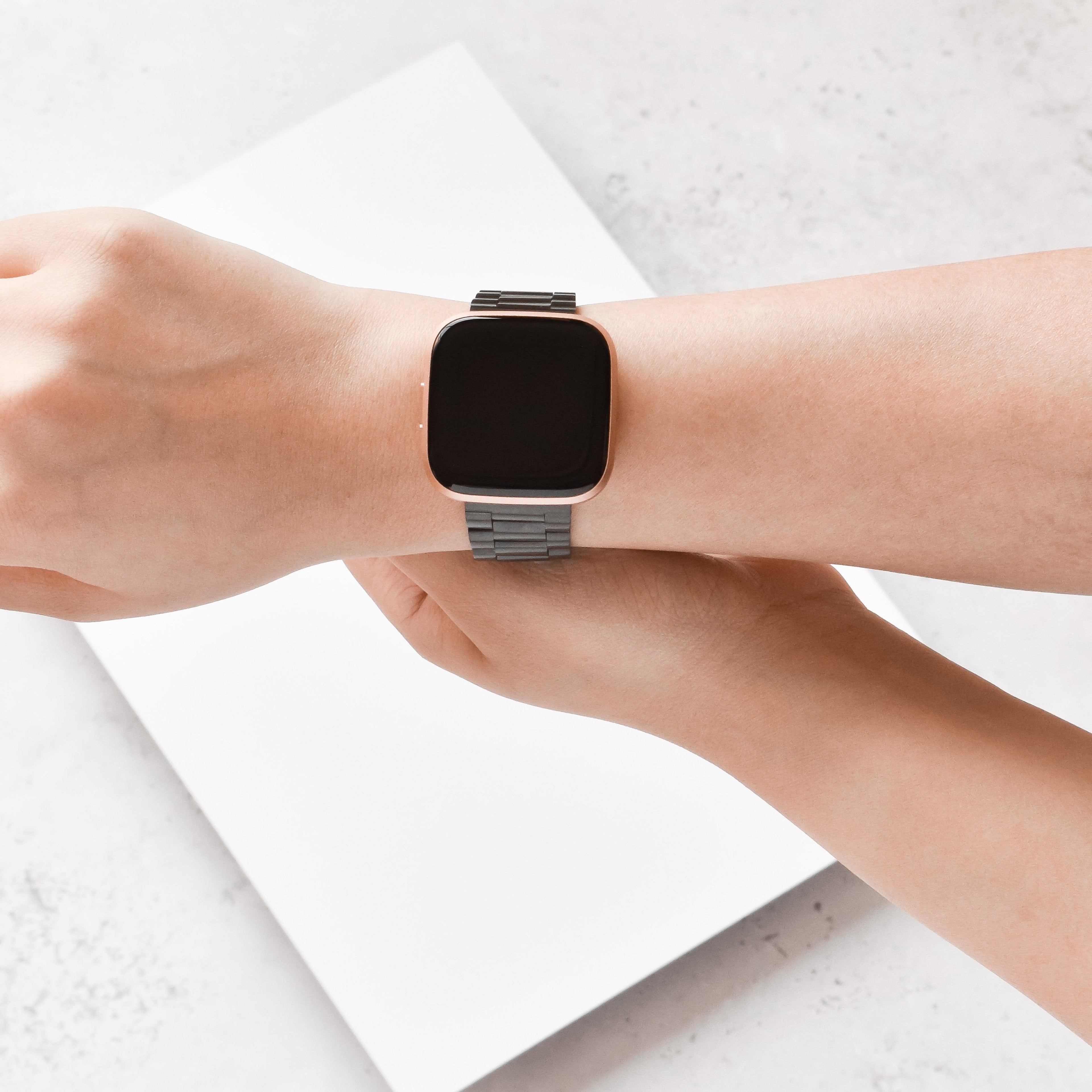 Fitbit Kayışı - Paslanmaz Çelik - Siyah 