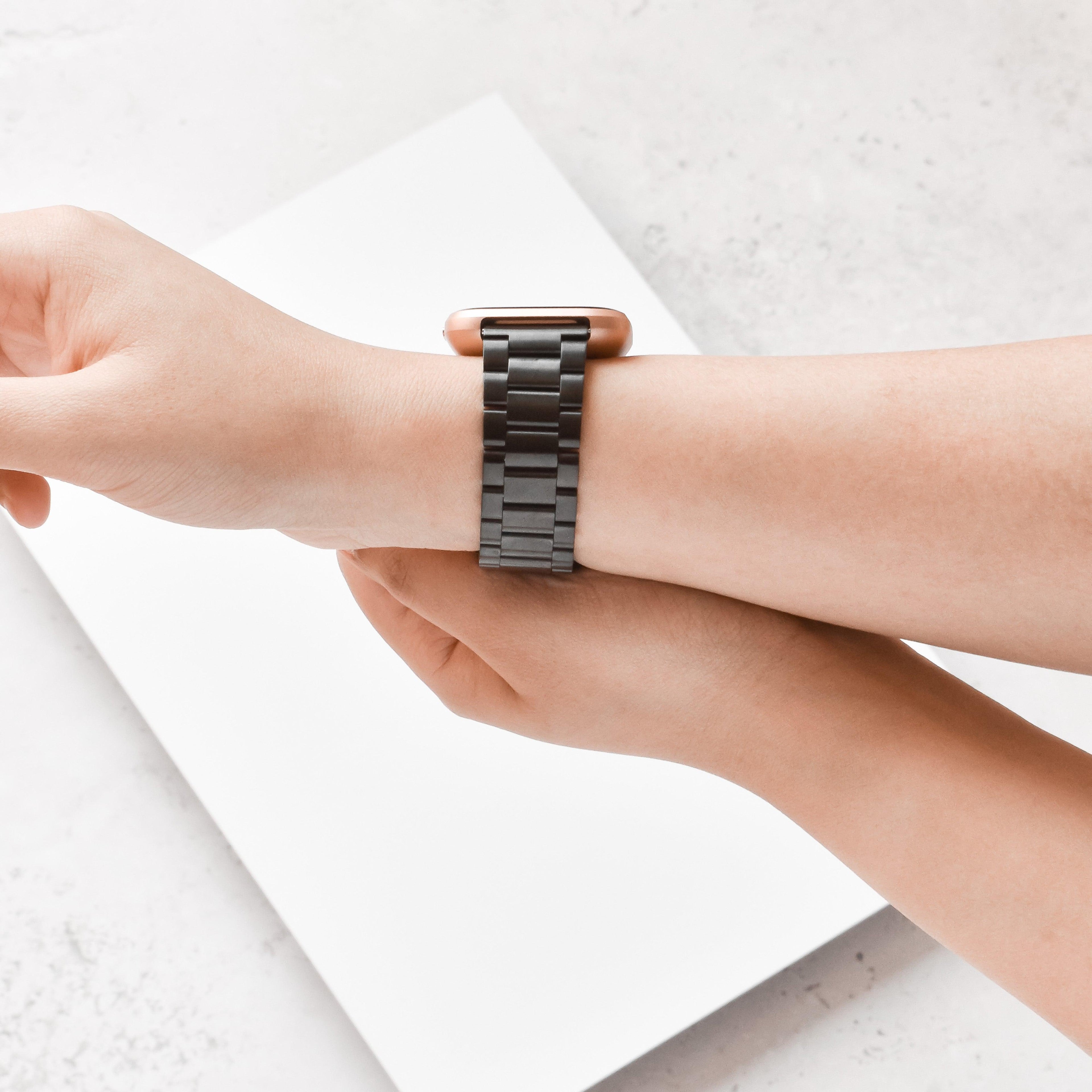 Fitbit Kayışı - Paslanmaz Çelik - Siyah 