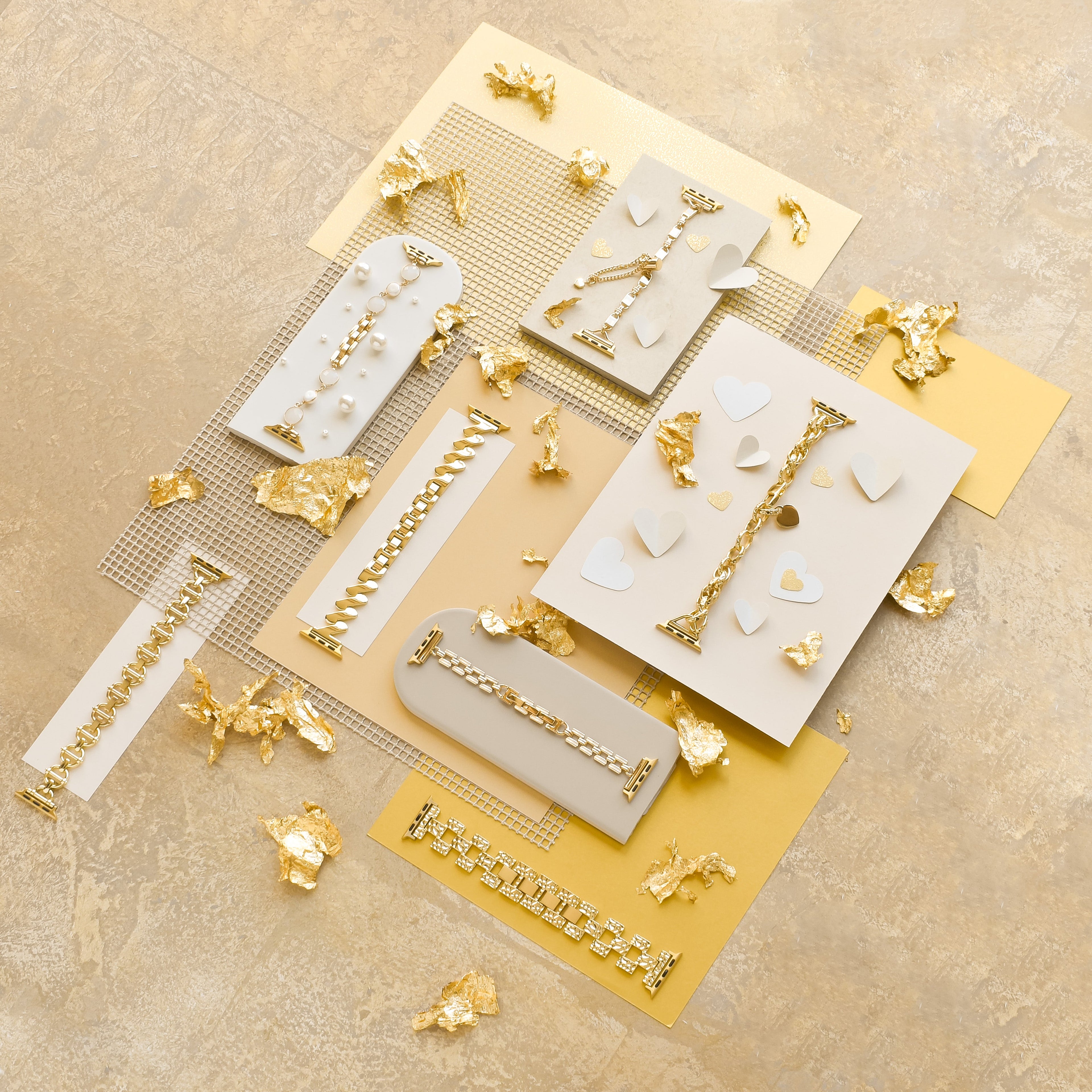 Kare Altın Bileklik Apple Watch Kayışı