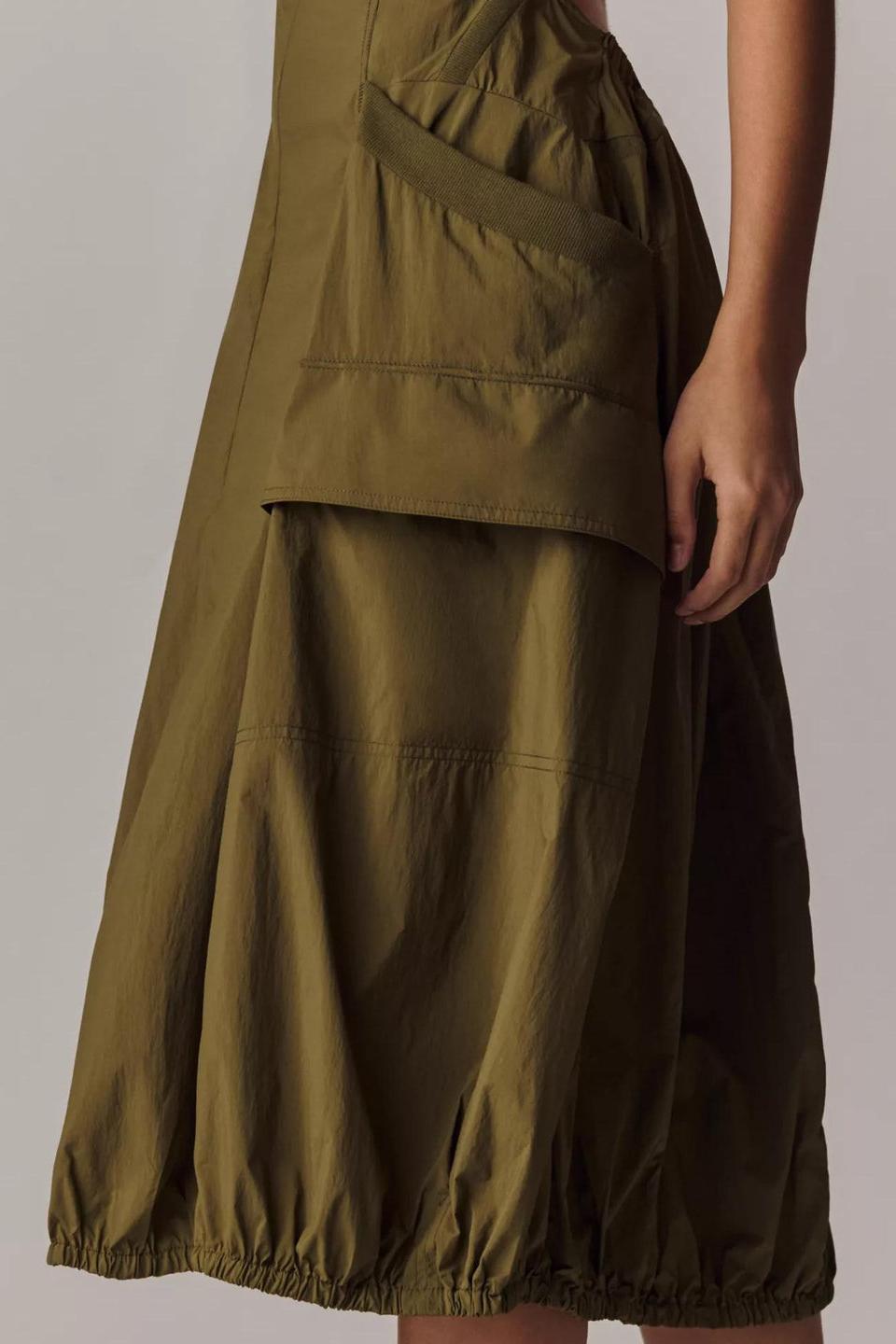 Daily Practice Fastpack Bubble-Hem Midi Dress