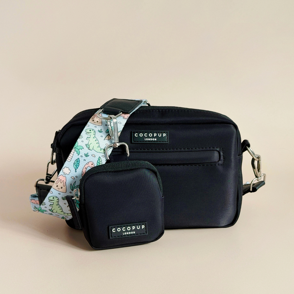 Köpek Gezdirme Siyah Çanta Seti - Dinopaws