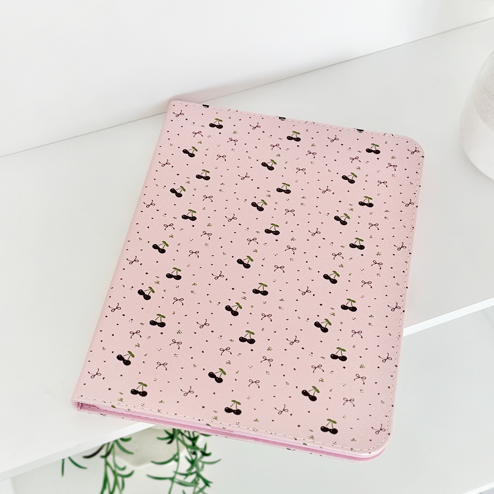 Ditsy Bows & Cherries Pink iPad Case