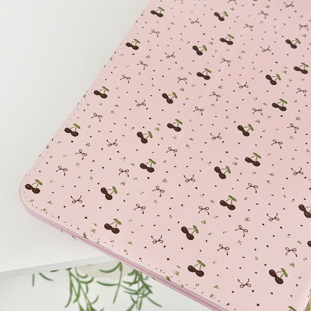 Ditsy Bows & Cherries Pink iPad Case
