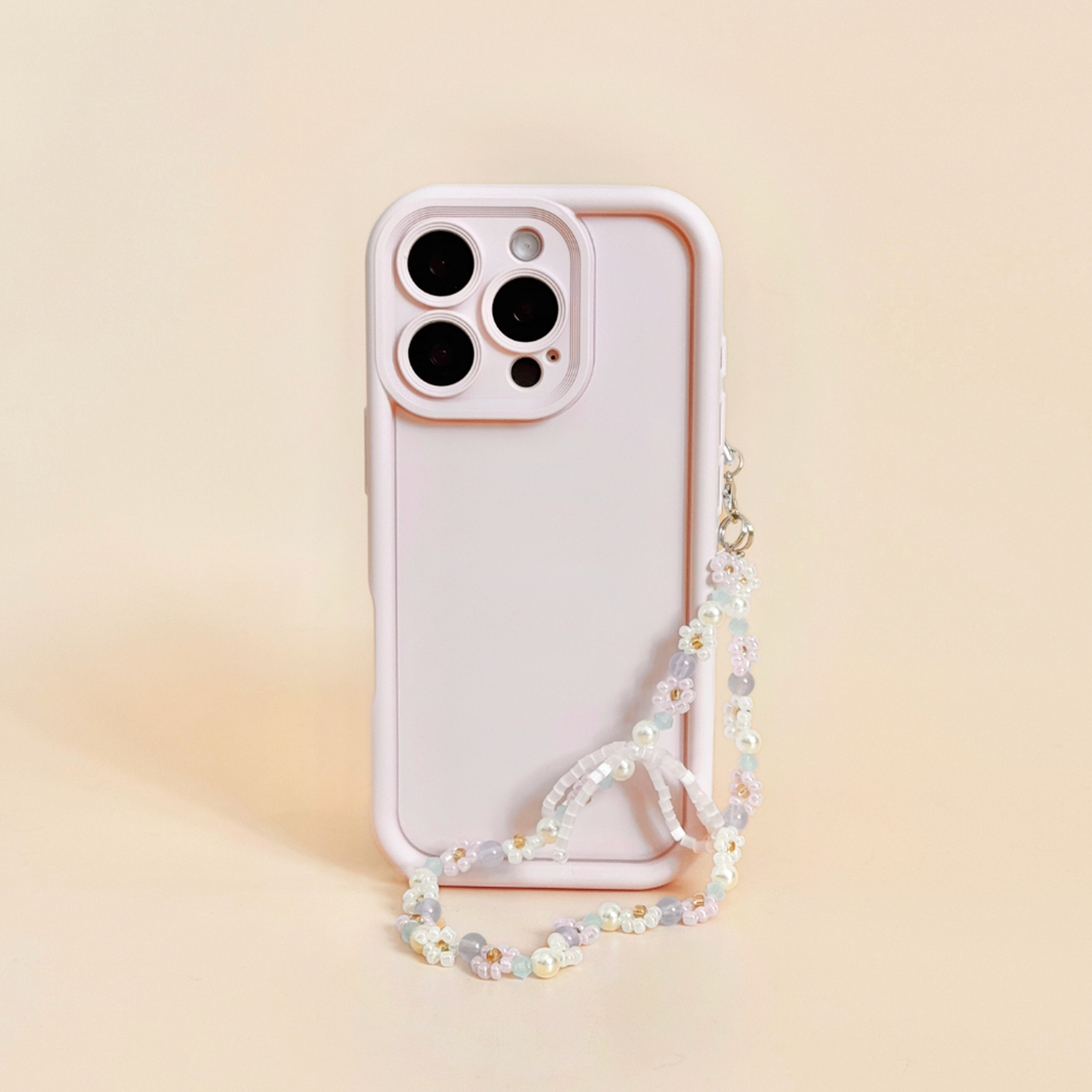 Boncuklu Telefon Askısı - Minik Çiçekli Fiyonk