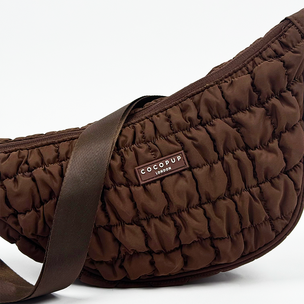 Çapraz Askılı Hilal Şekilli Köpek Gezdirme Çantası Seti - Espresso