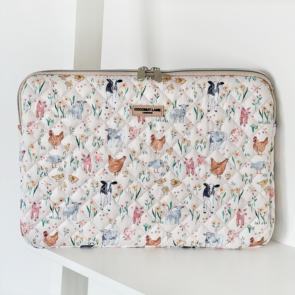 Quilted Farmyard Friends Laptop Sleeve