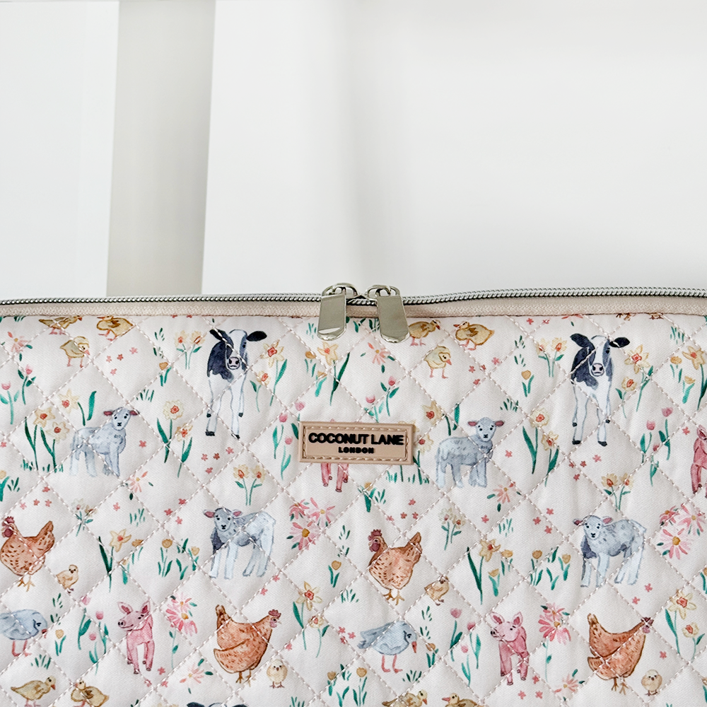 Quilted Farmyard Friends Laptop Sleeve