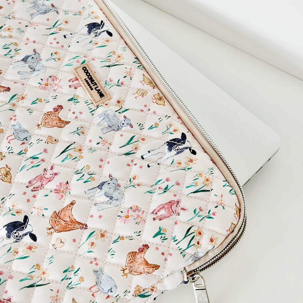 Quilted Farmyard Friends Laptop Sleeve