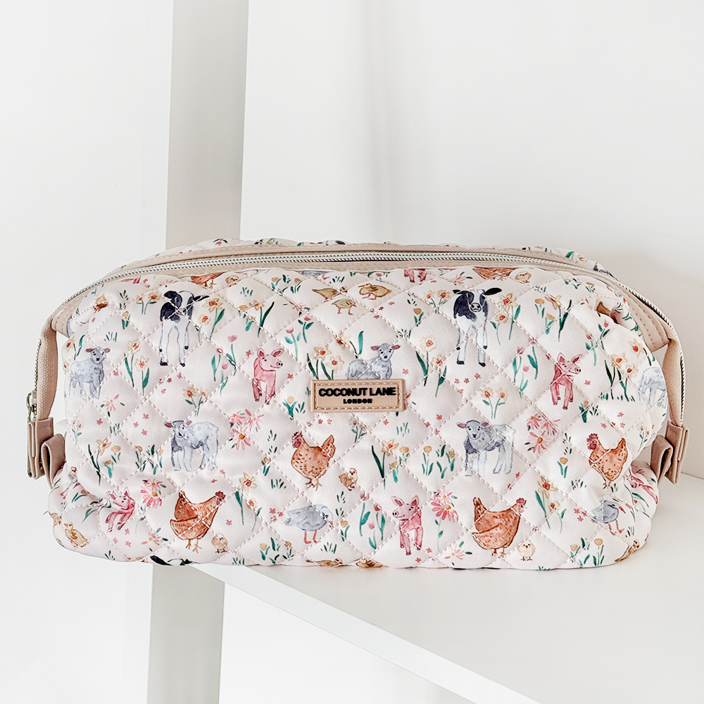 Genişletilebilir Makyaj Çantası - Kapitone Çiftlik Hayvanları
