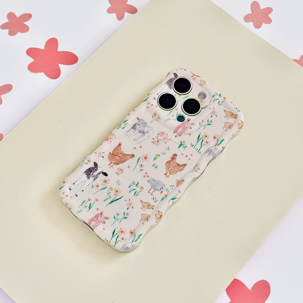 Wavy Phone Case - Farmyard Friends