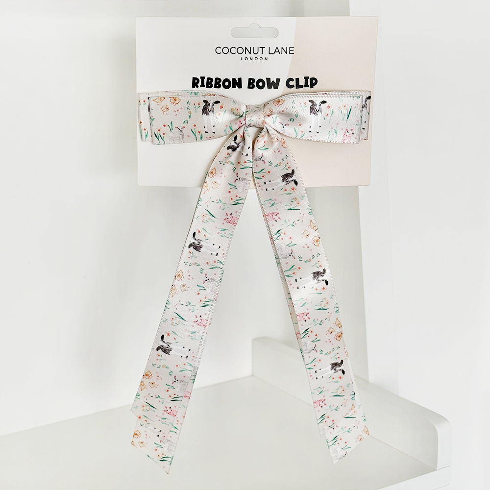 Ribbon Bow Clip - Farmyard Friends