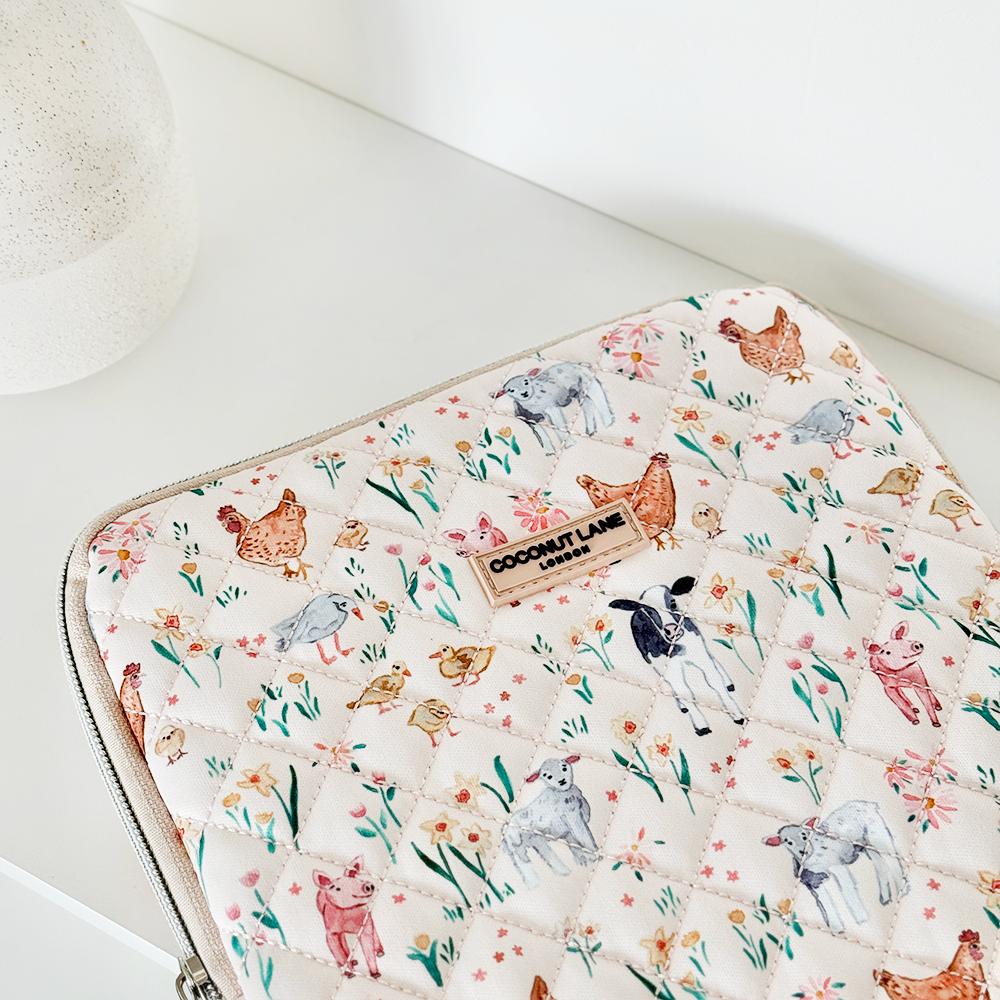 Quilted Farmyard Friends iPad Sleeve