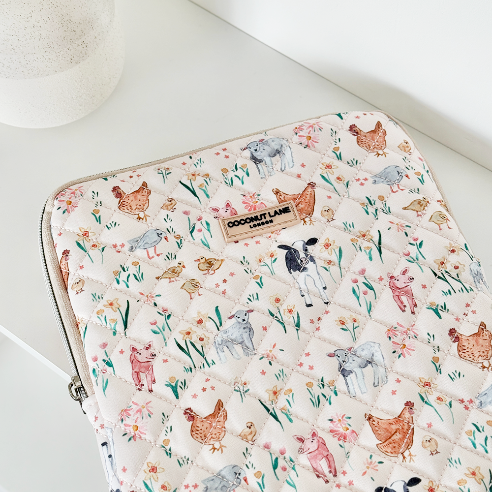 Quilted Farmyard Friends iPad Sleeve