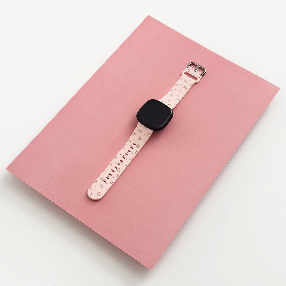 Fitbit Kayışı - Küçük Çiçekli Pembe
