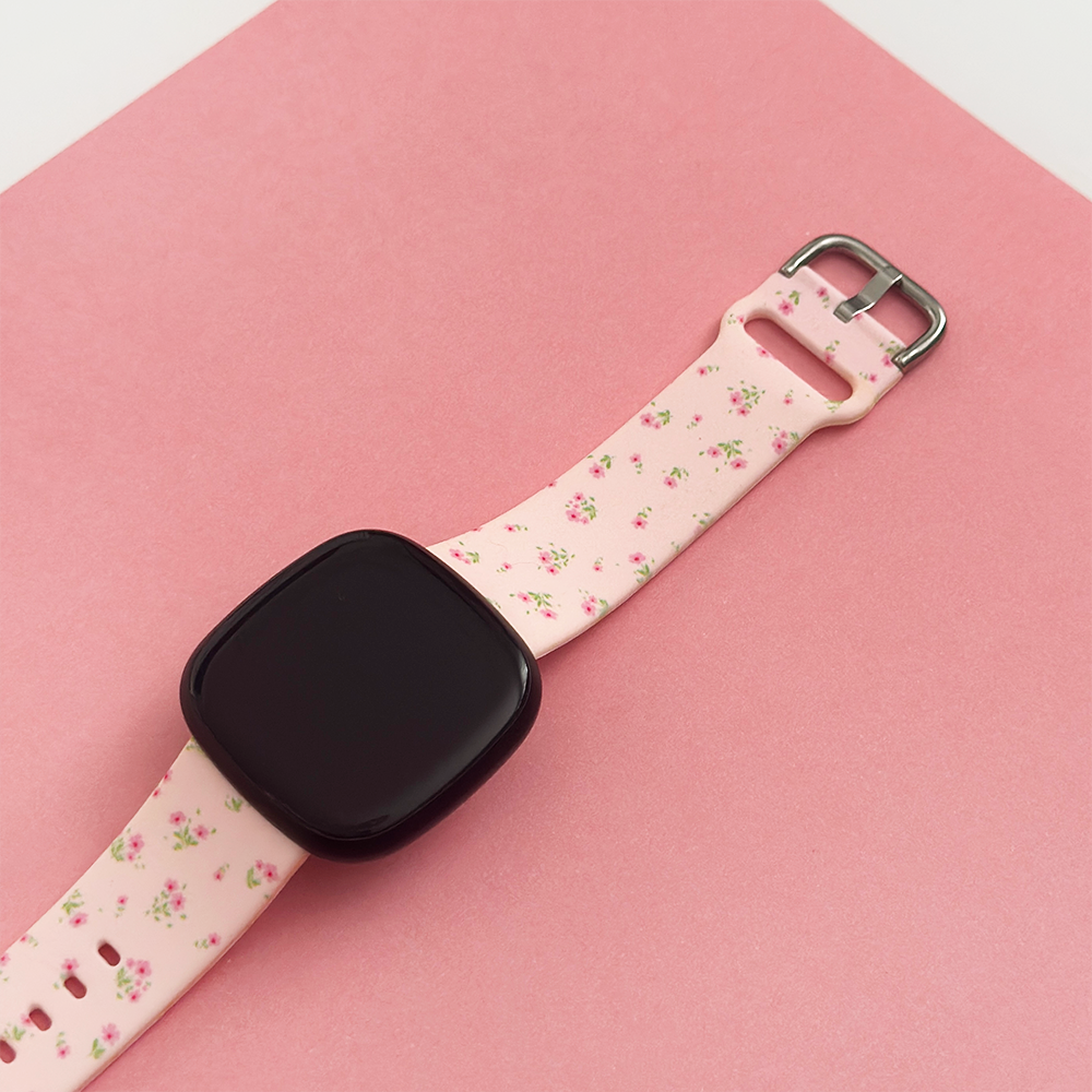Fitbit Kayışı - Küçük Çiçekli Pembe