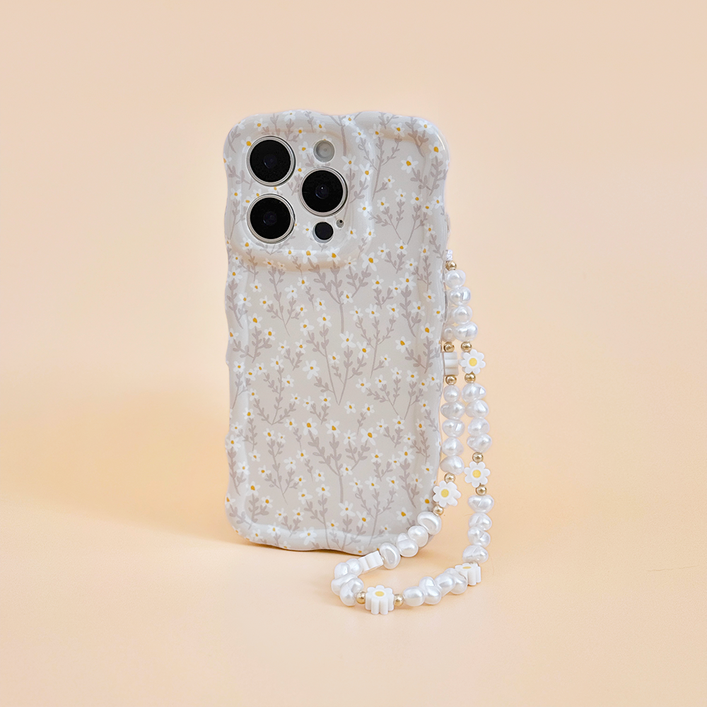 Beaded Phone Strap - Daisy Pearl