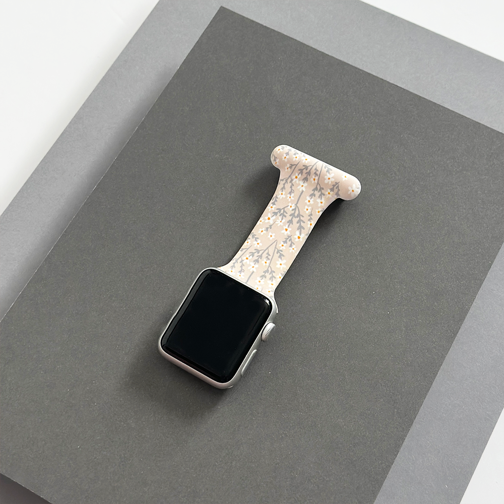 Apple Watch Clip-on Fob Strap - Nude Flowers