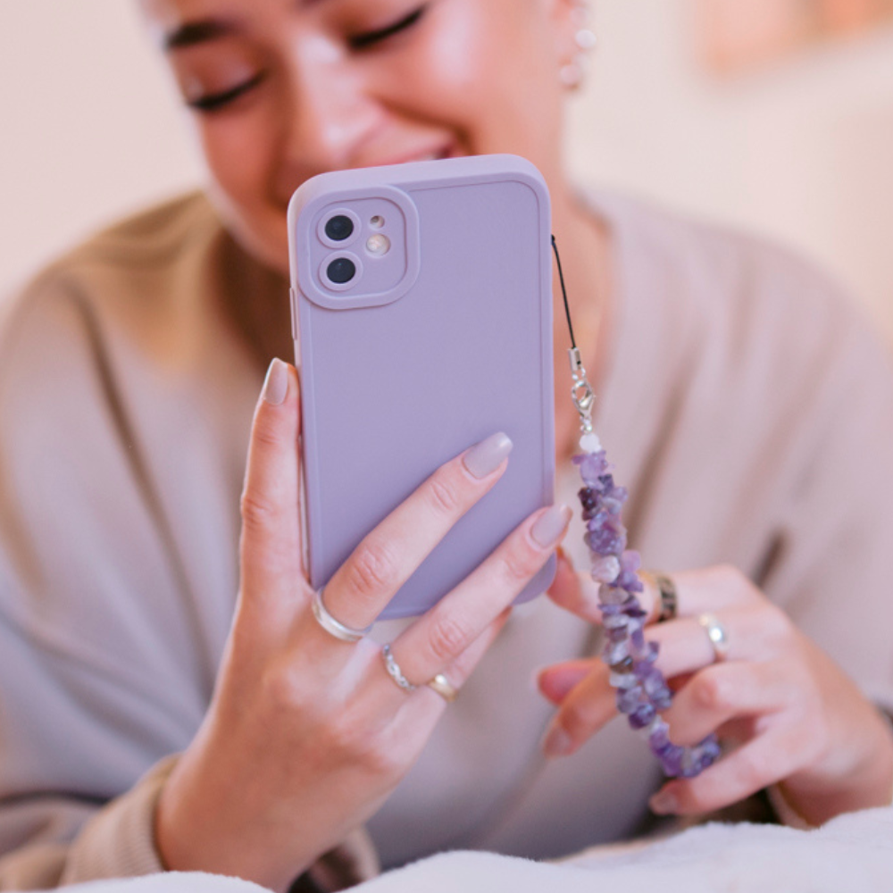 Kristal Telefon Askısı - Leylak