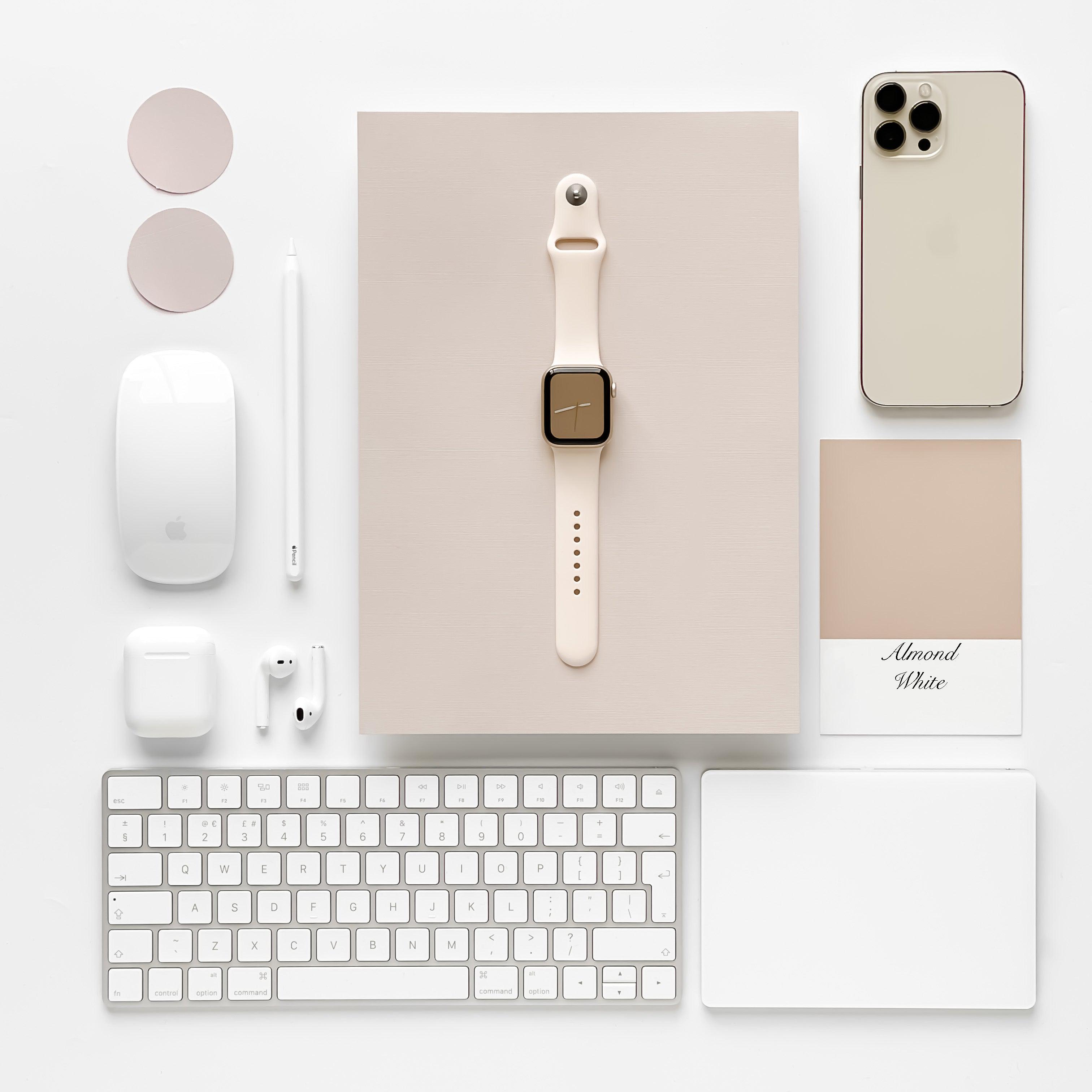 NAKD Apple Watch Kayışı - Badem Beyazı 